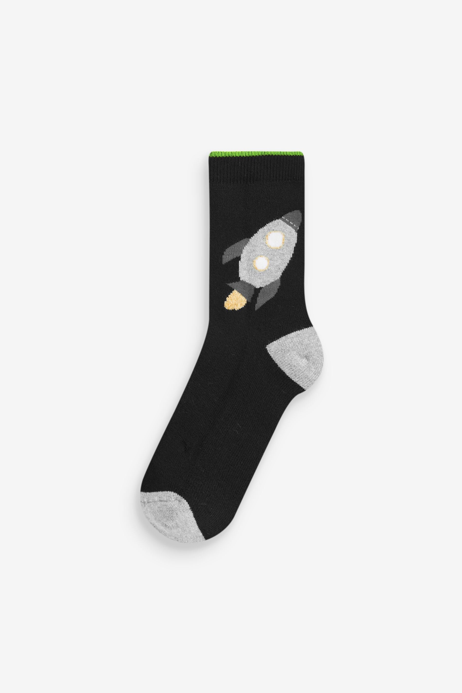 Black/Grey Space Trainer Socks 5 Pack