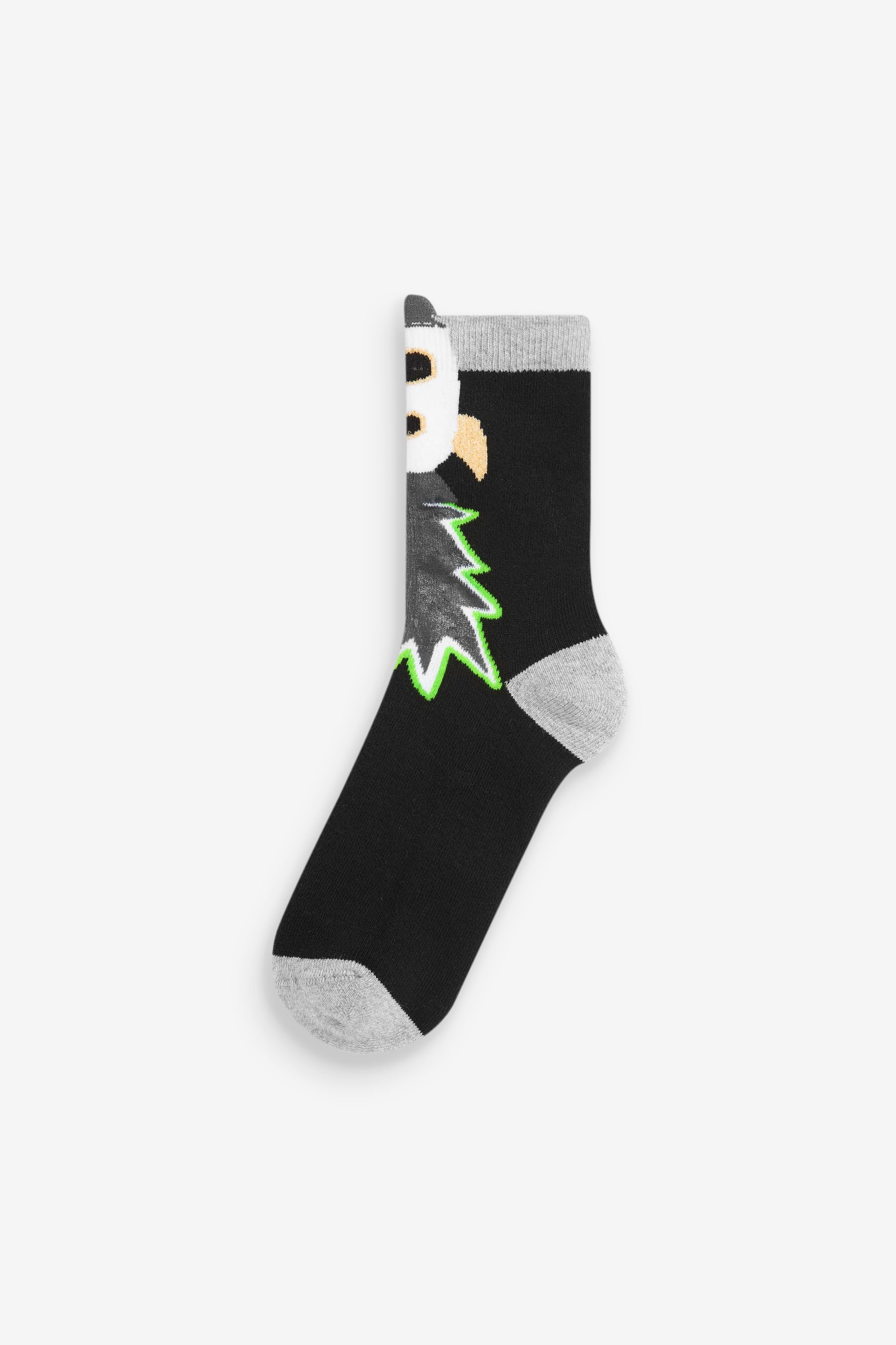 Black/Grey Space Trainer Socks 5 Pack