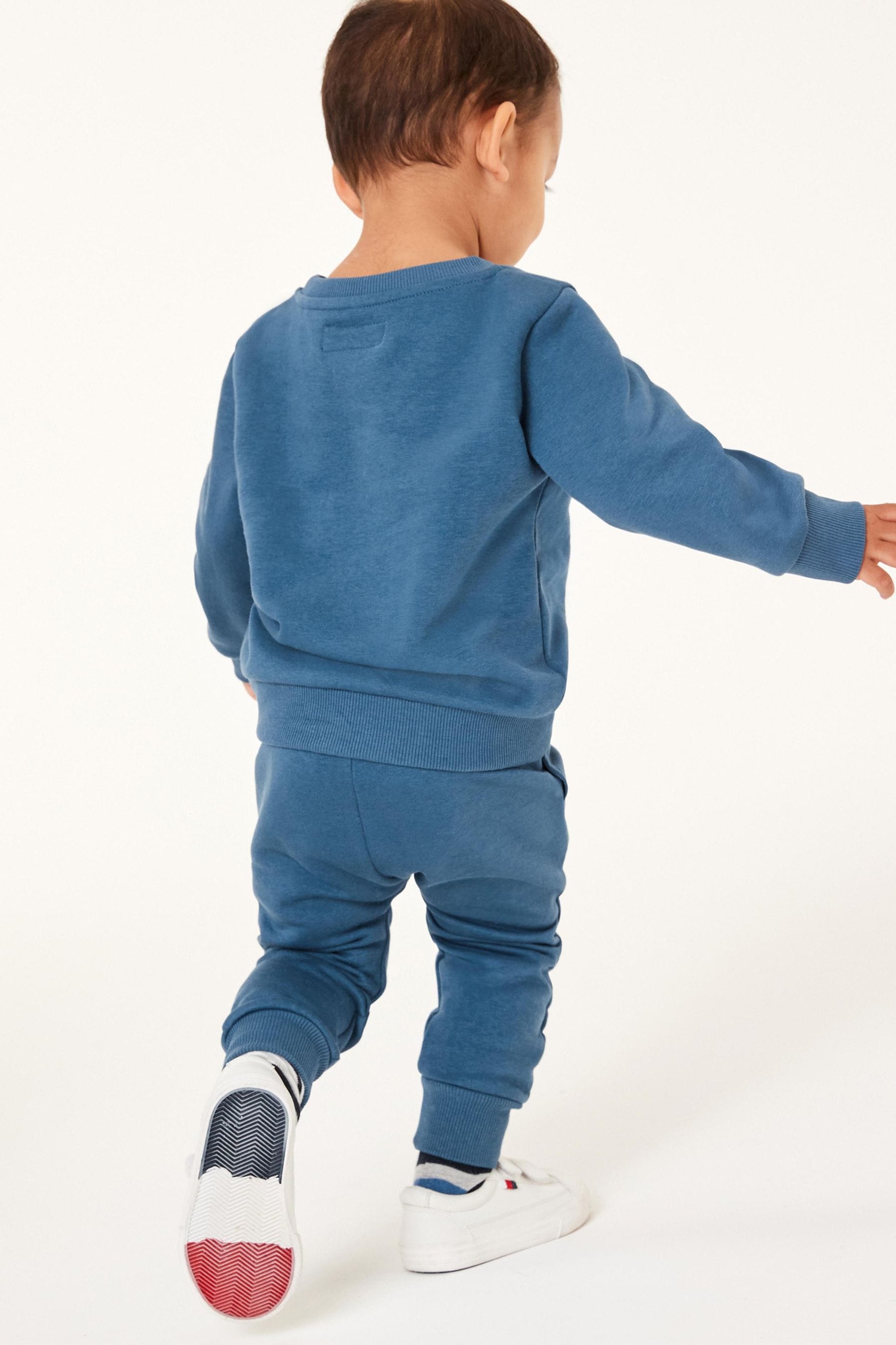 Blue Slogan Jersey Sweatshirt And Joggers Set (3mths-7yrs)