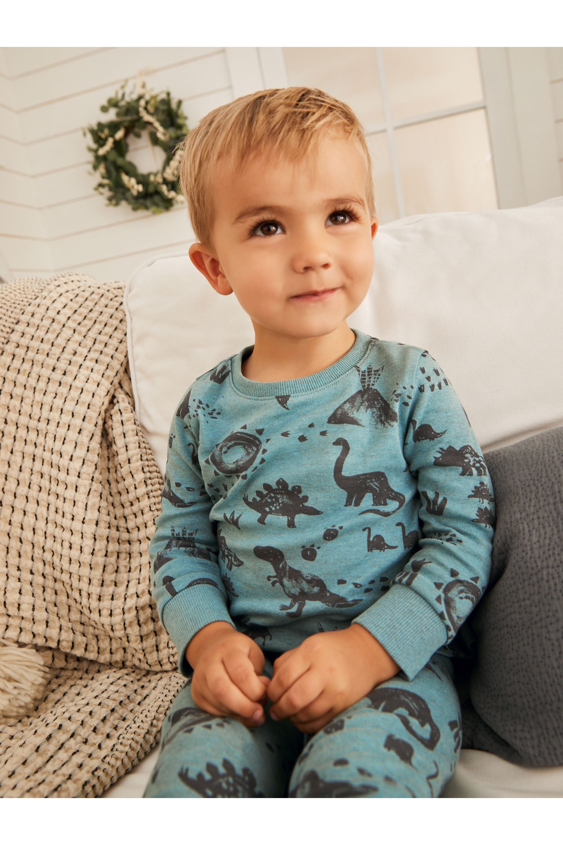 Purple/ Blue Dino 3 Pack Snuggle Pyjamas (9mths-12yrs)