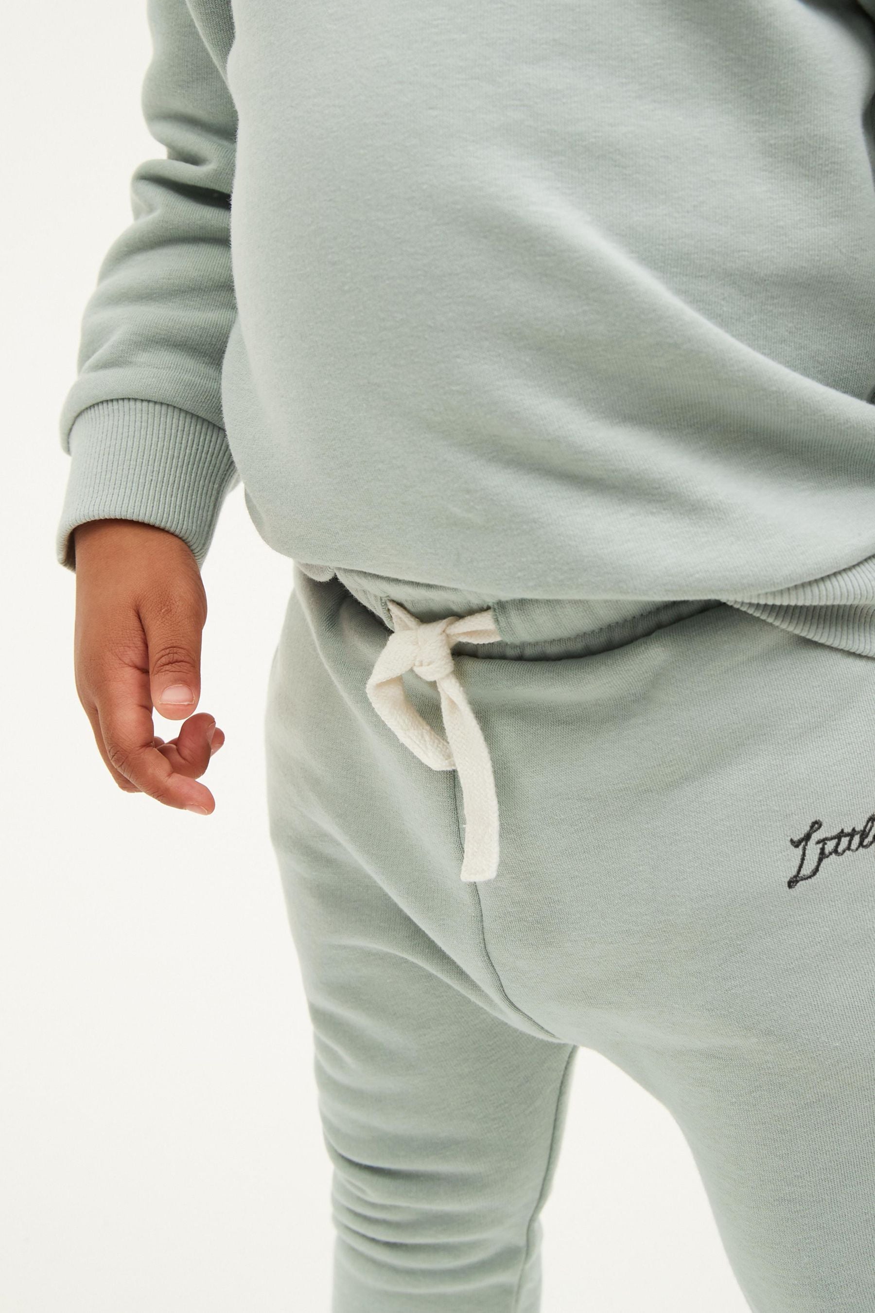 Mint Green Slogan Jersey Sweatshirt And Joggers Set (3mths-7yrs)