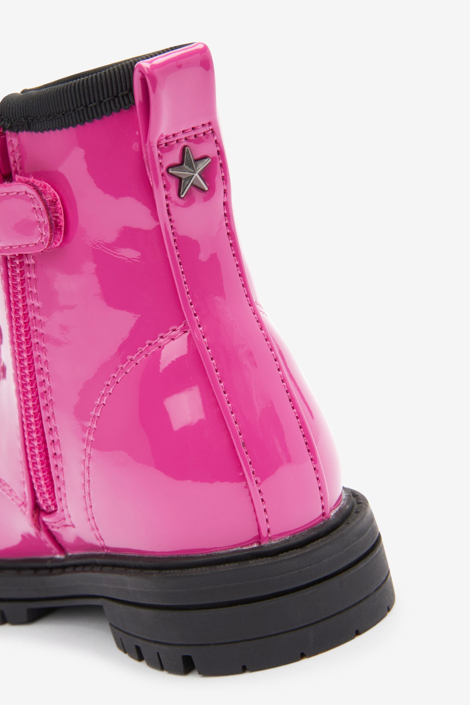 Pink Warm Lined Lace-Up Boots