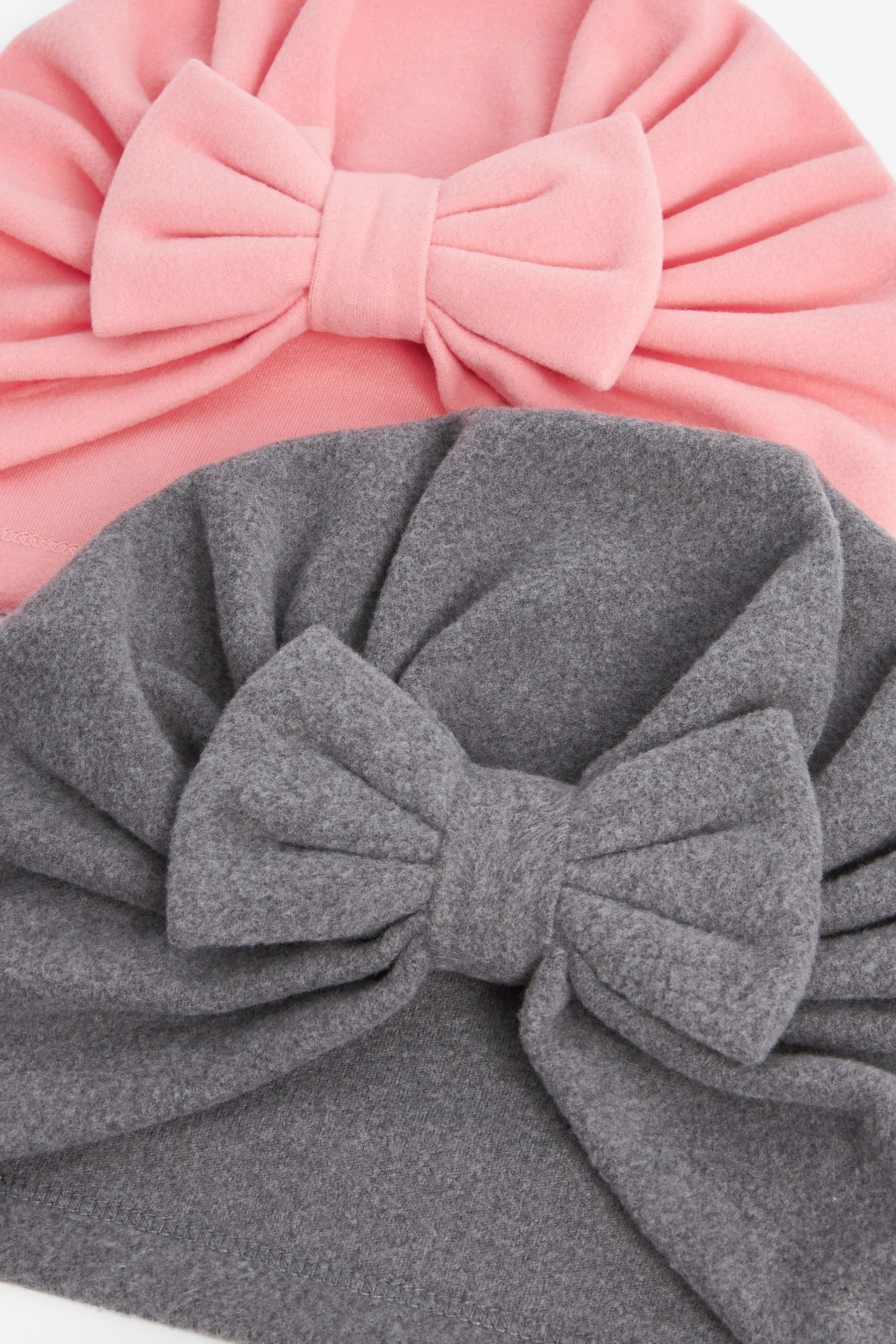 Pink Fleece Baby Turbans 2 Pack (0mths-2yrs)