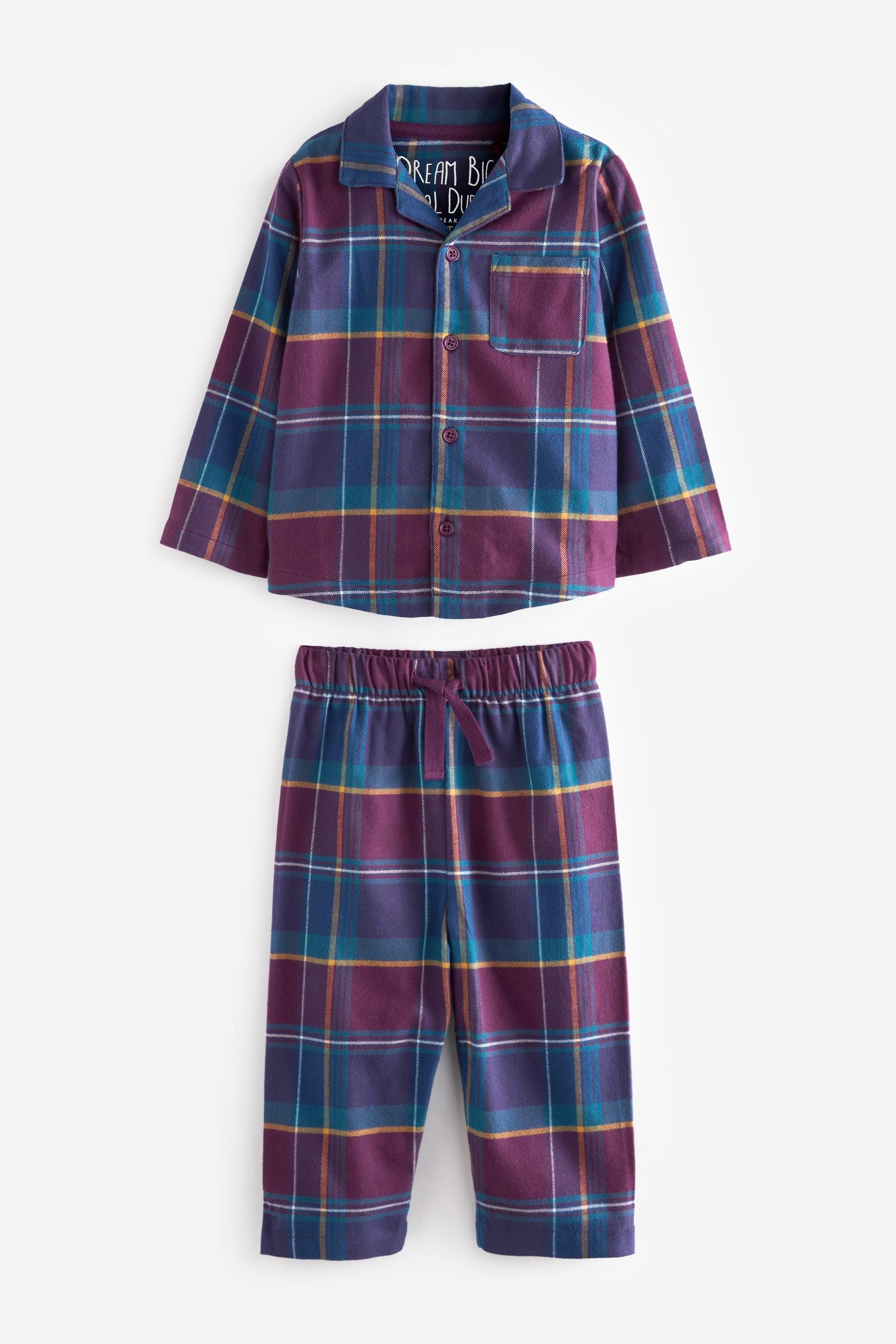 Purple Check Button Through Pyjamas (9mths-8yrs)