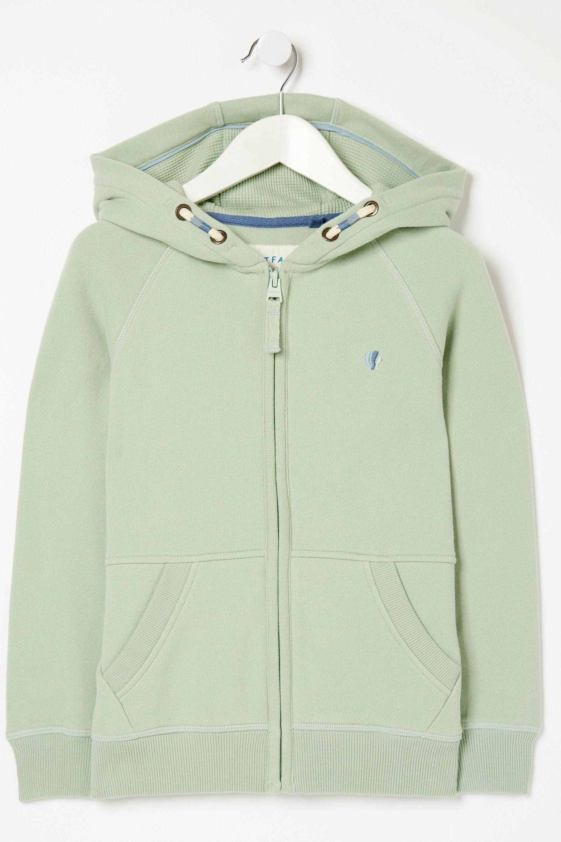 FatFace Green Shark Zip Through Hoodie