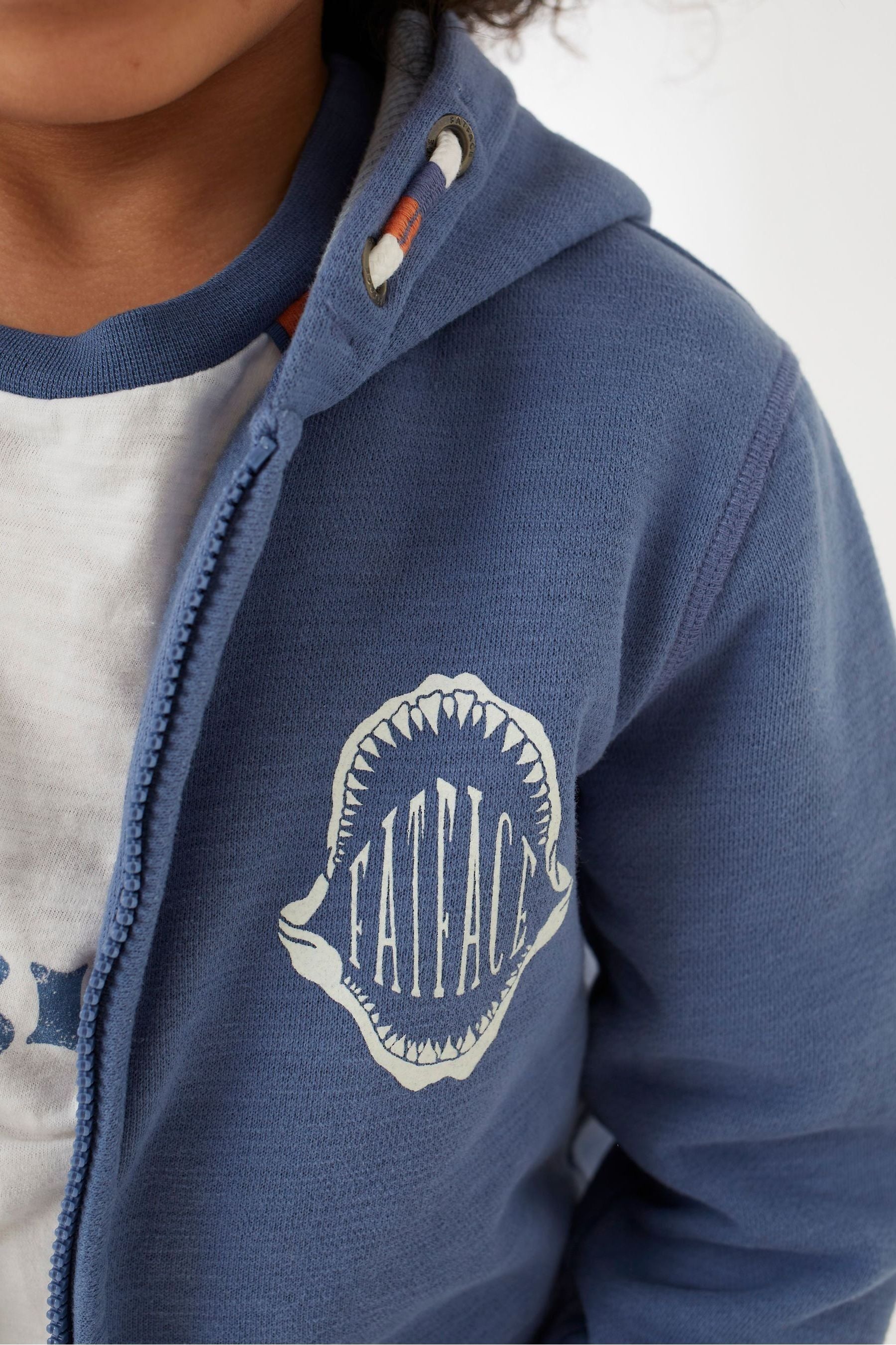 FatFace Blue Megalodon Zip Through Hoodie