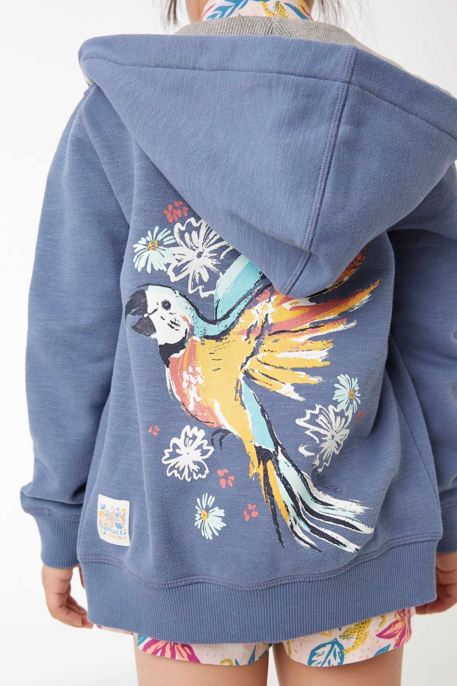 FatFace Blue Jungle Zip Through Hoodie