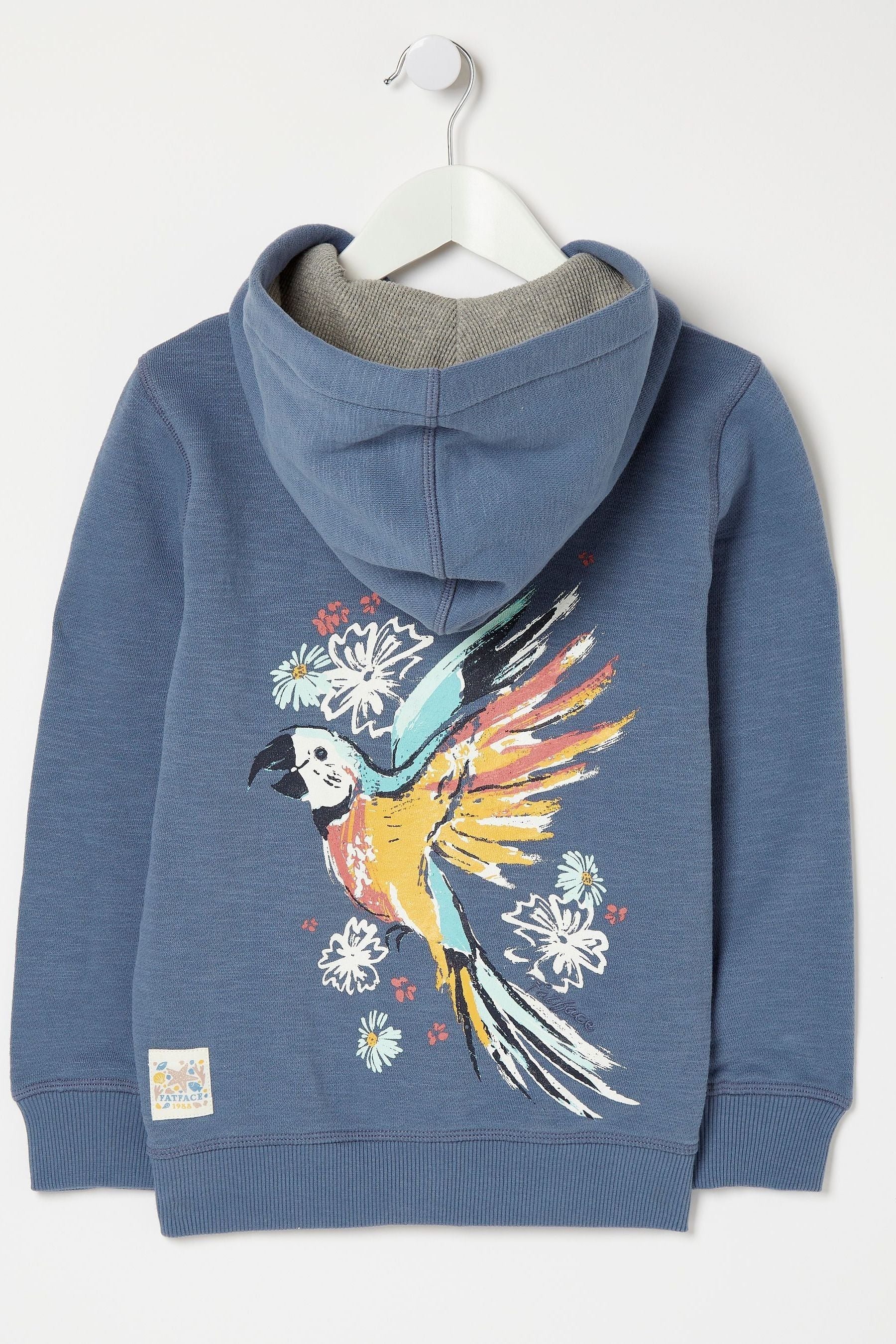 FatFace Blue Jungle Zip Through Hoodie