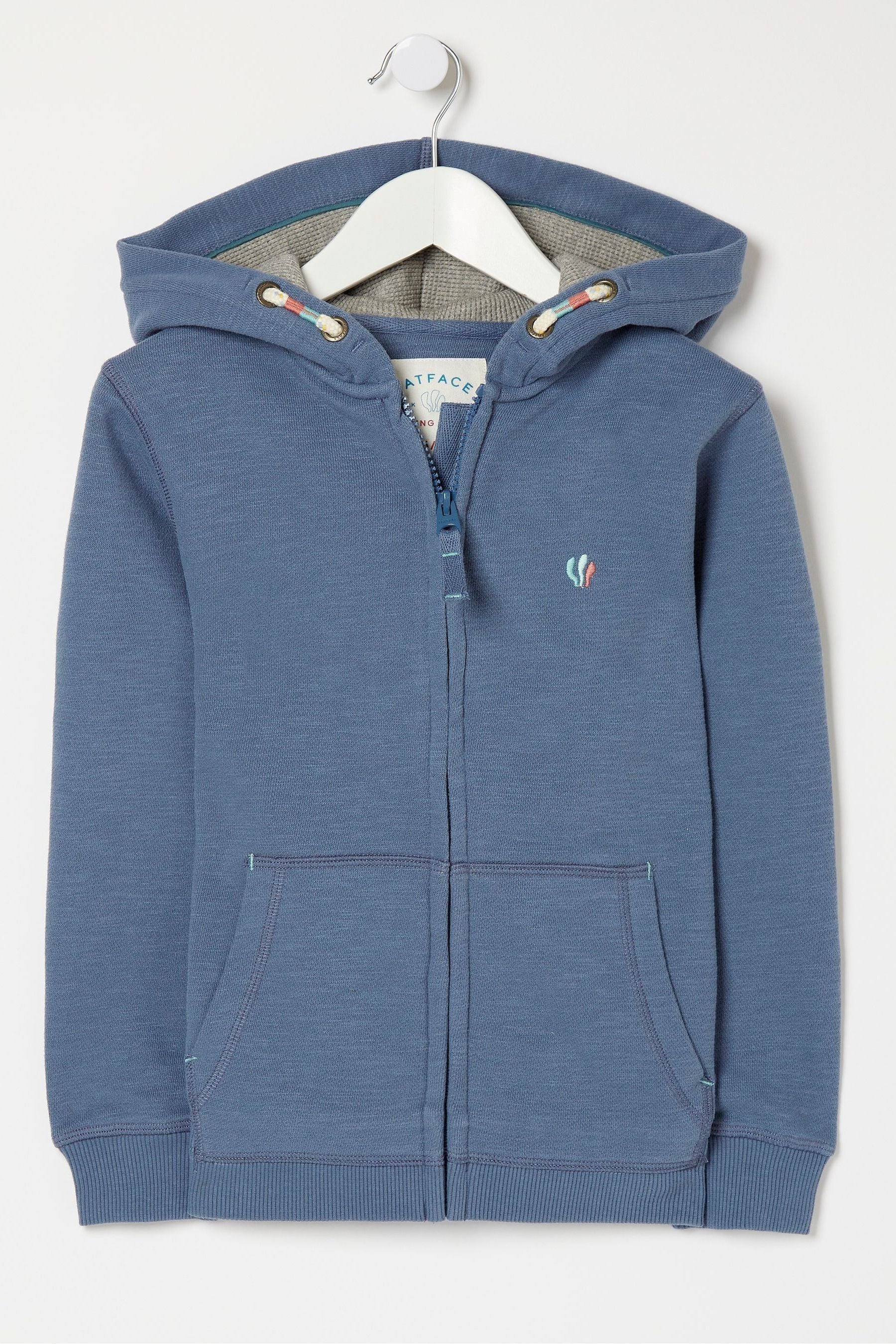 FatFace Blue Jungle Zip Through Hoodie