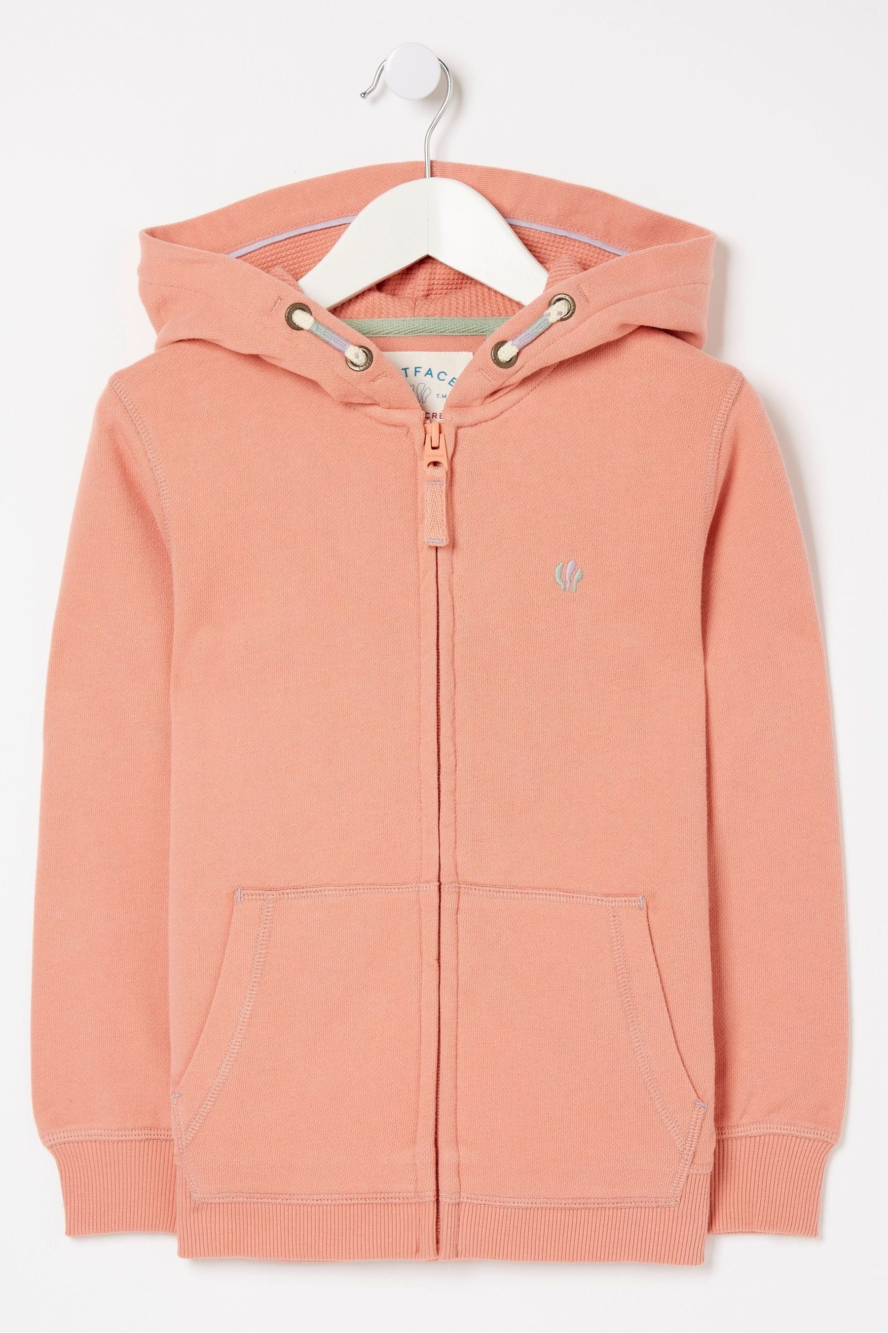 FatFace Pink Chill Vibes Zip Through Hoodie