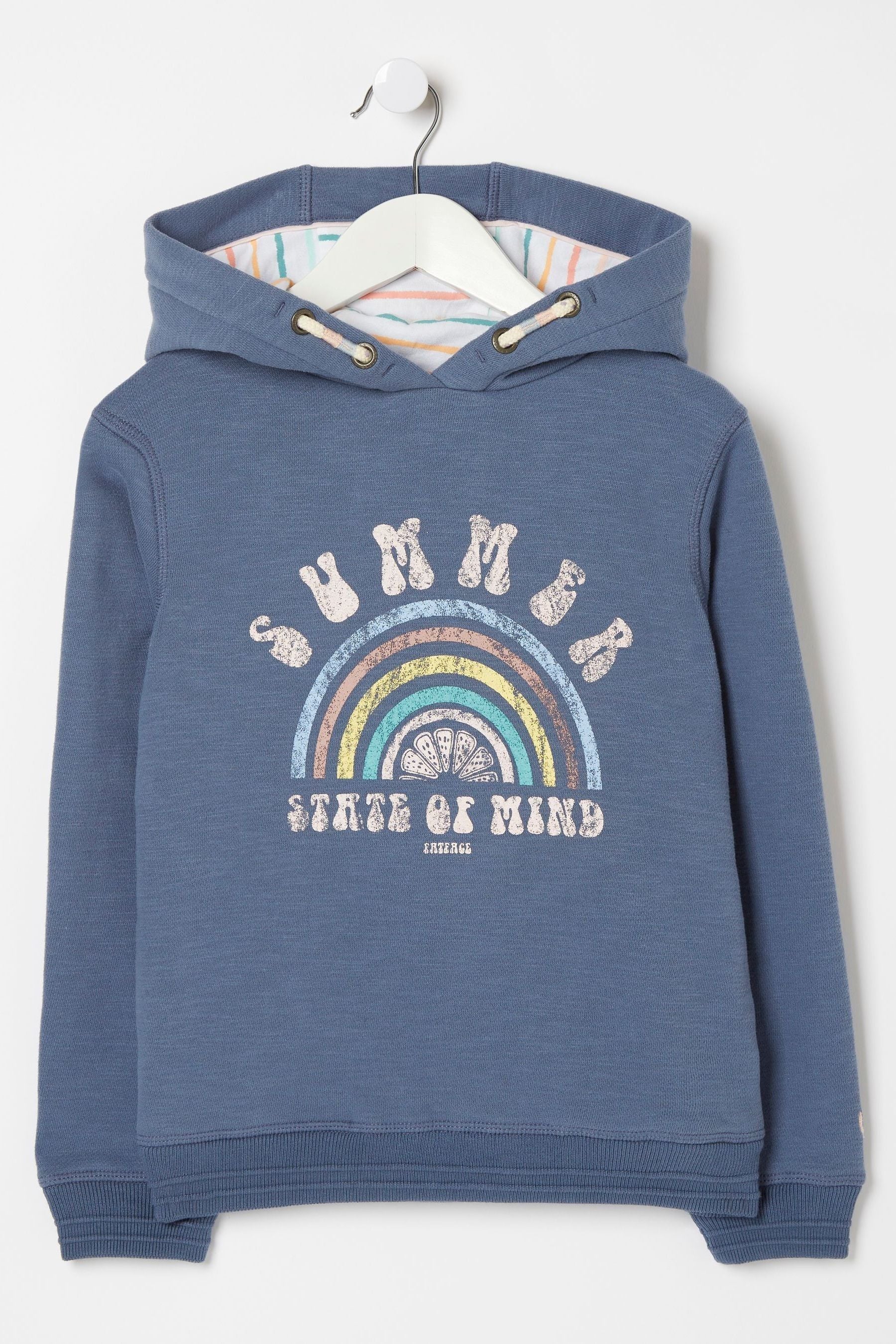 FatFace Blue Rainbow Popover Hoodie