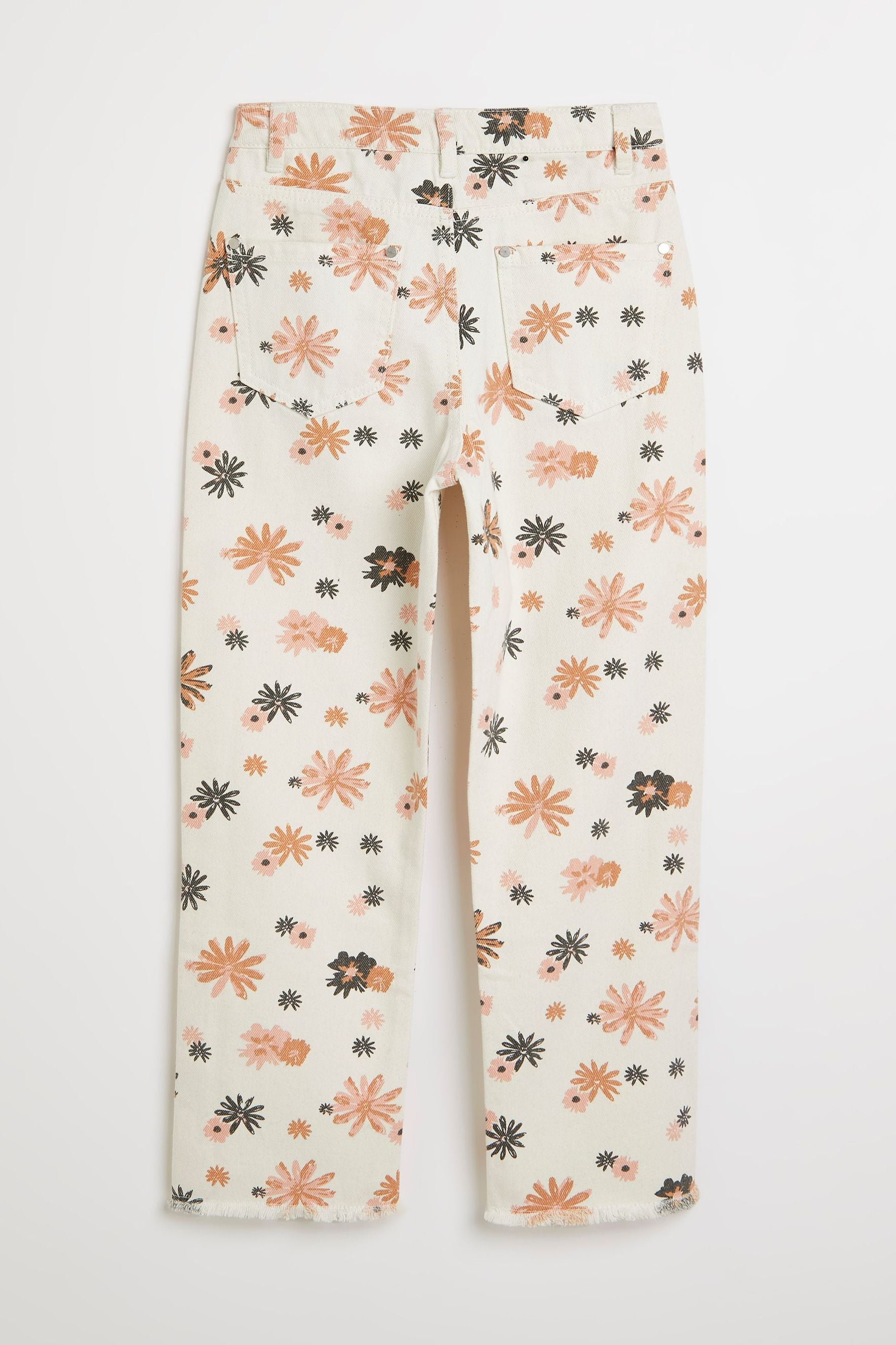 Cream River Island Cream Og Ks Floral Wide Leg Jeans