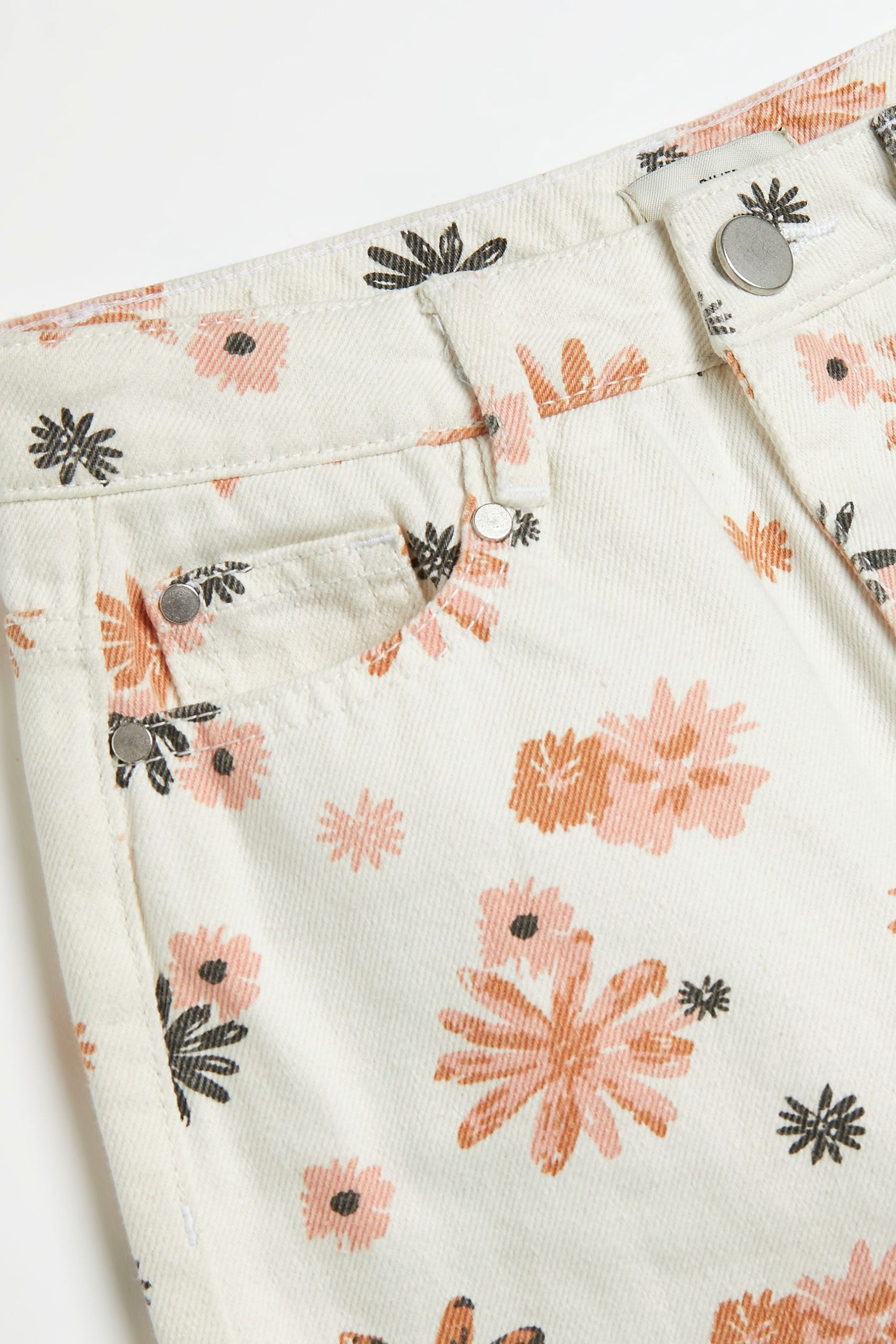 Cream River Island Cream Og Ks Floral Wide Leg Jeans