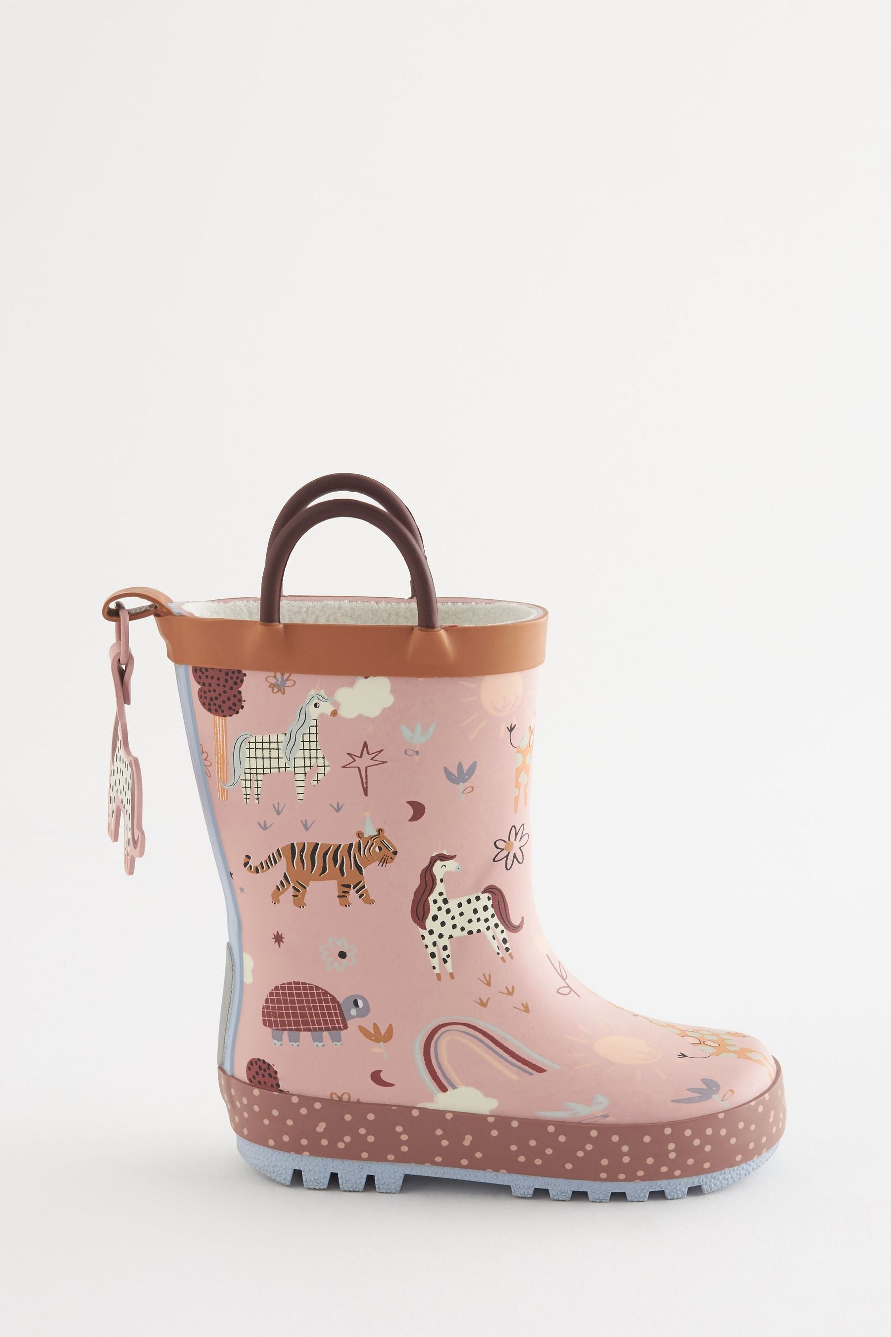 Pink Animal Handle Wellies