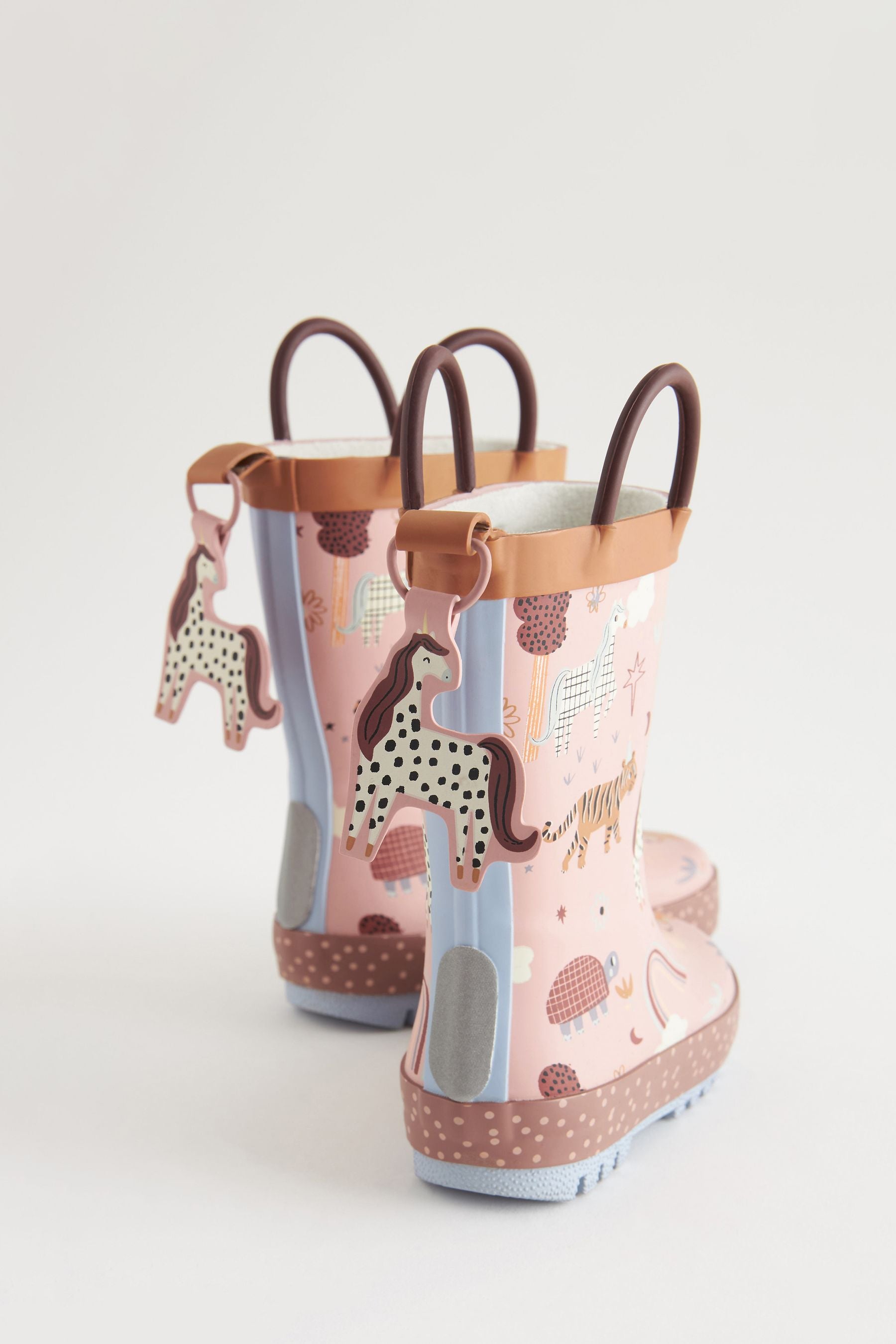 Pink Animal Handle Wellies