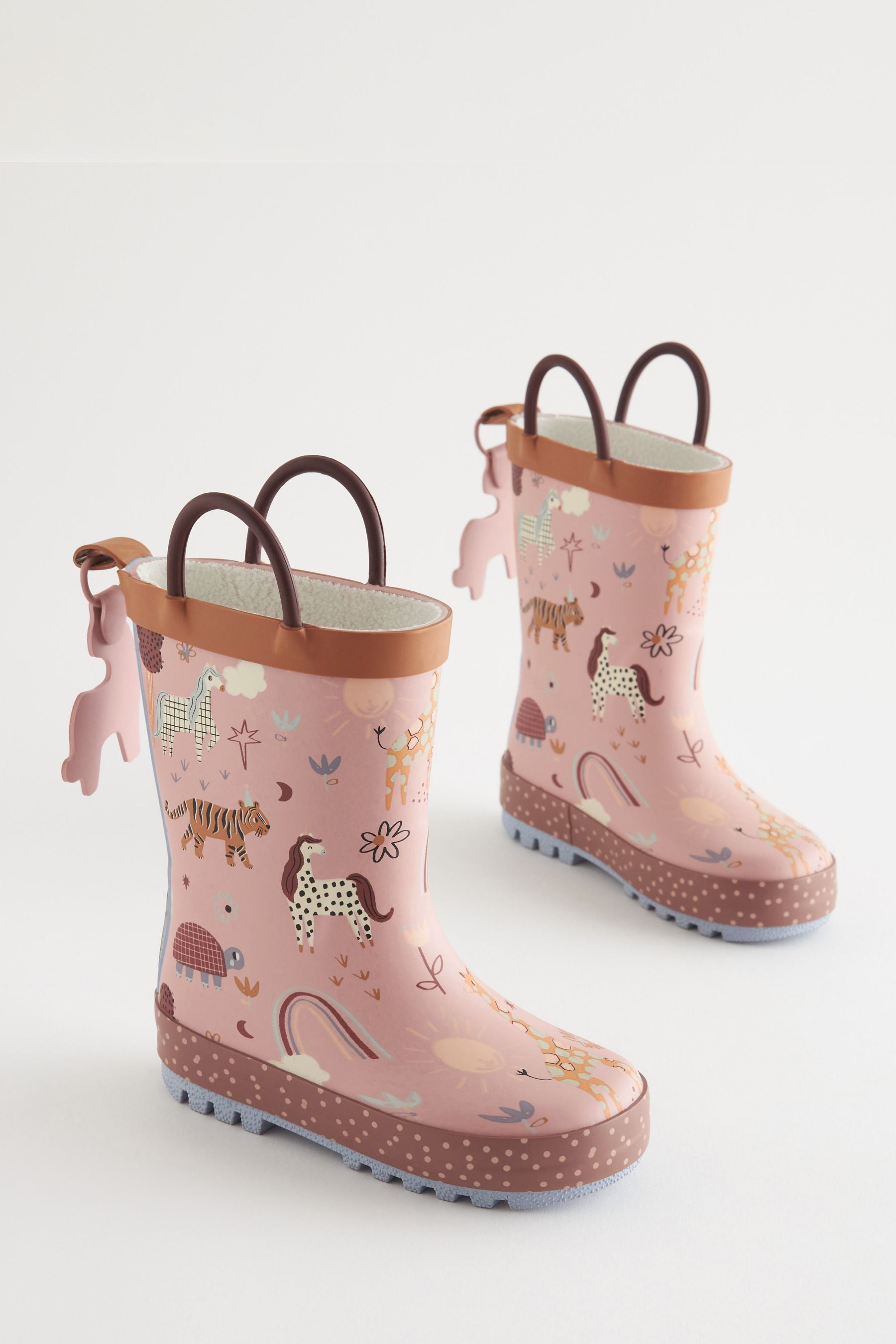 Pink Animal Handle Wellies