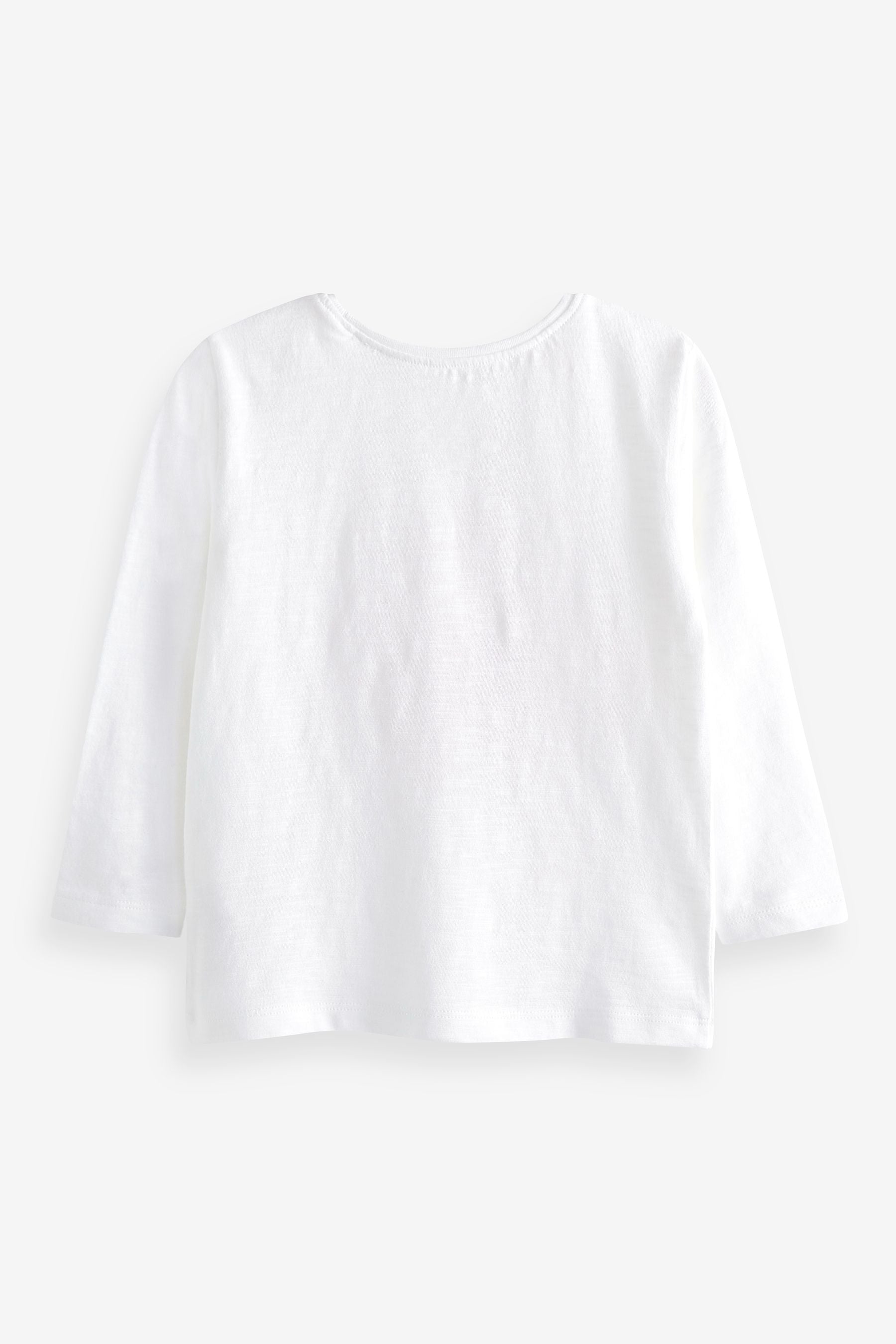 Ecru White Ballerina Long Sleeve Cotton T-Shirt (6mths-4yrs)