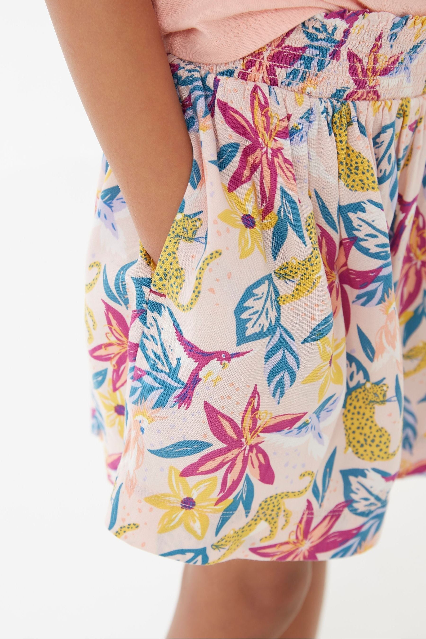 FatFace Pink Jungle Print Flippy Shorts