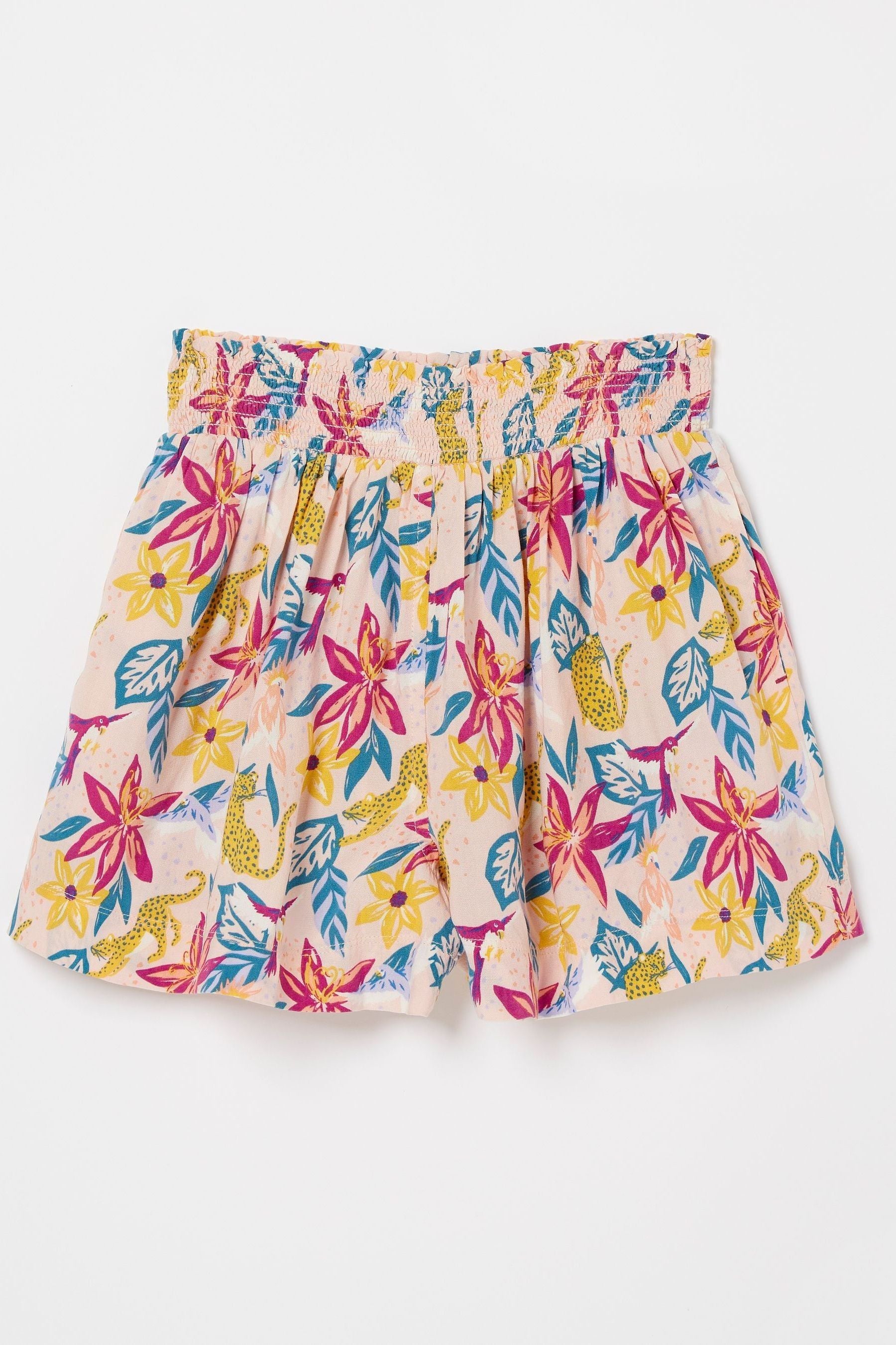 FatFace Pink Jungle Print Flippy Shorts