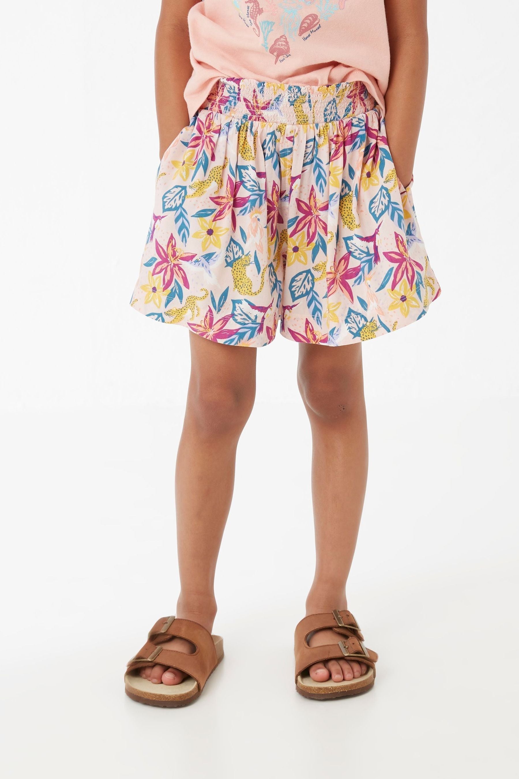 FatFace Pink Jungle Print Flippy Shorts