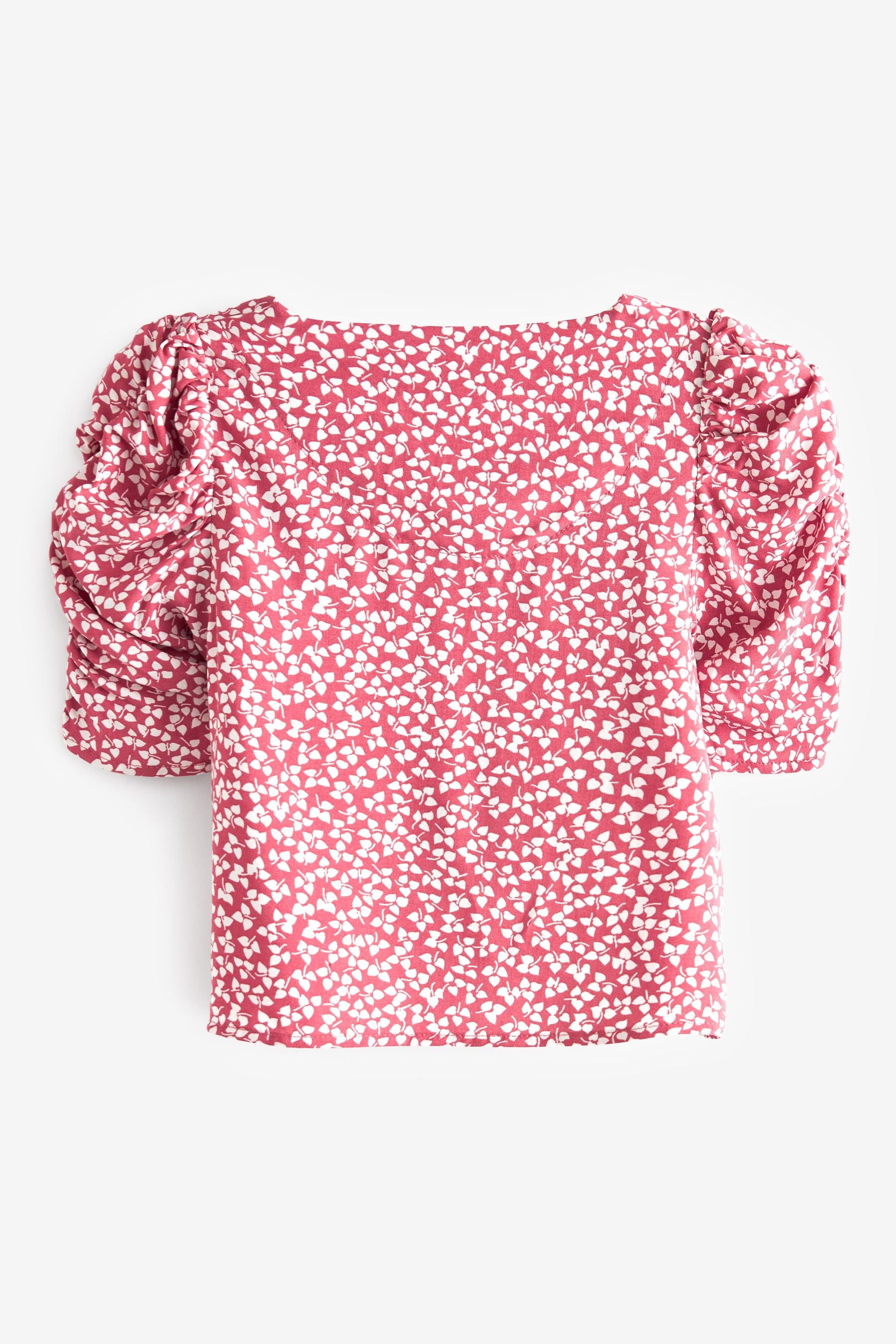 Pink Shirred Sleeve Blouse (3-16yrs)