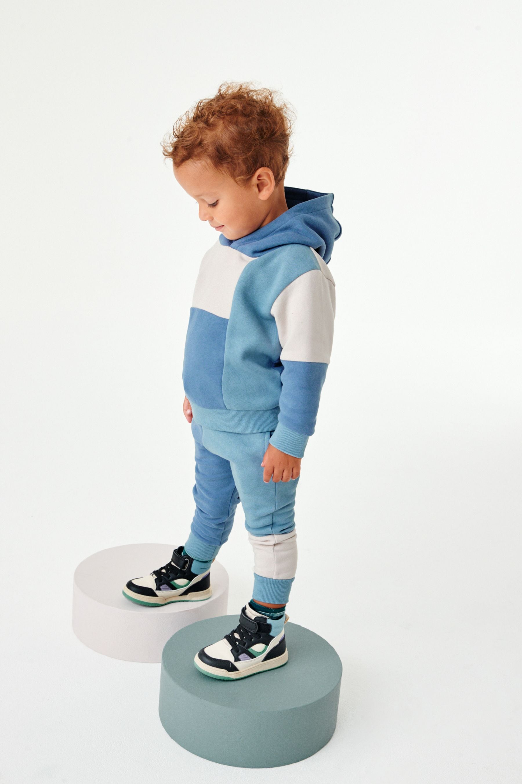 Blue/Ecru Colourblock Jersey Tracksuit (3mths-7yrs)