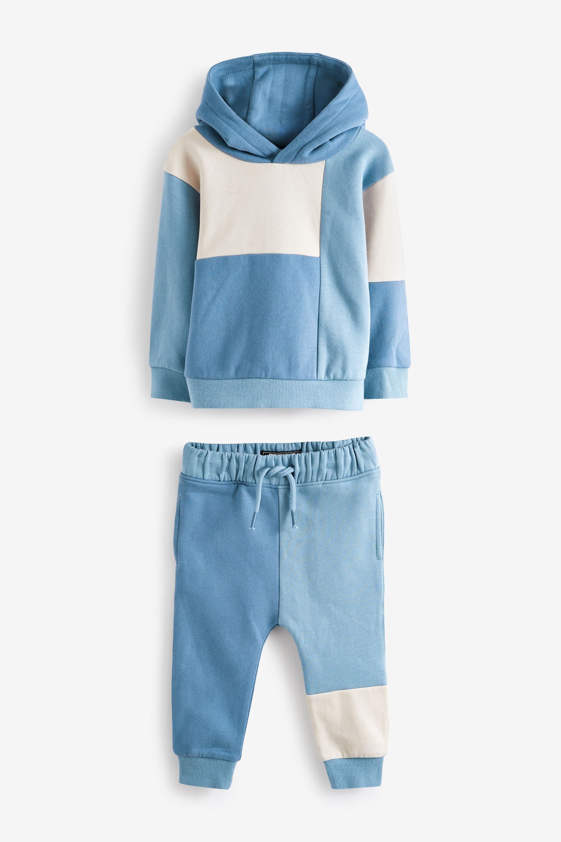 Blue/Ecru Colourblock Jersey Tracksuit (3mths-7yrs)