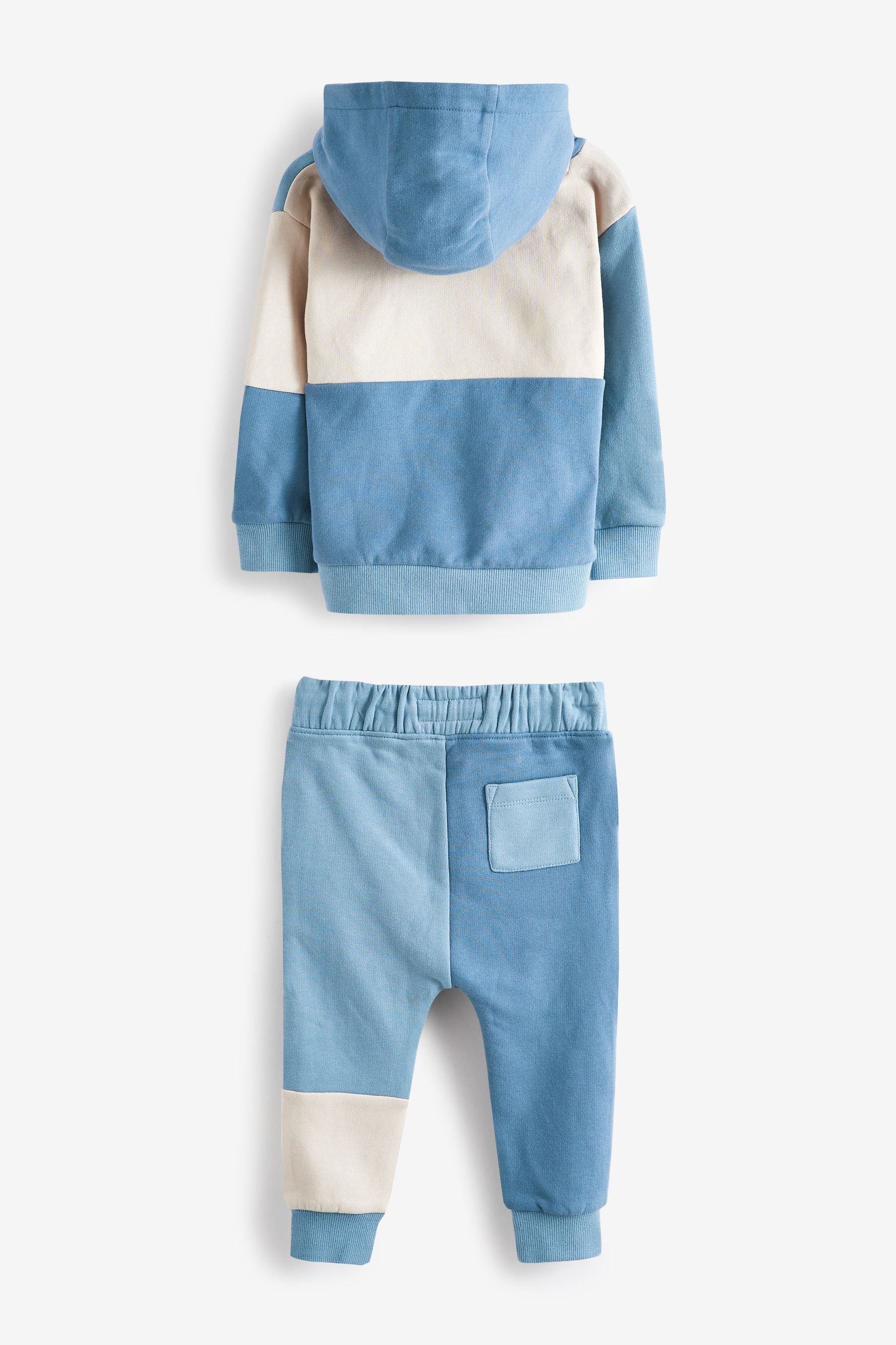 Blue/Ecru Colourblock Jersey Tracksuit (3mths-7yrs)