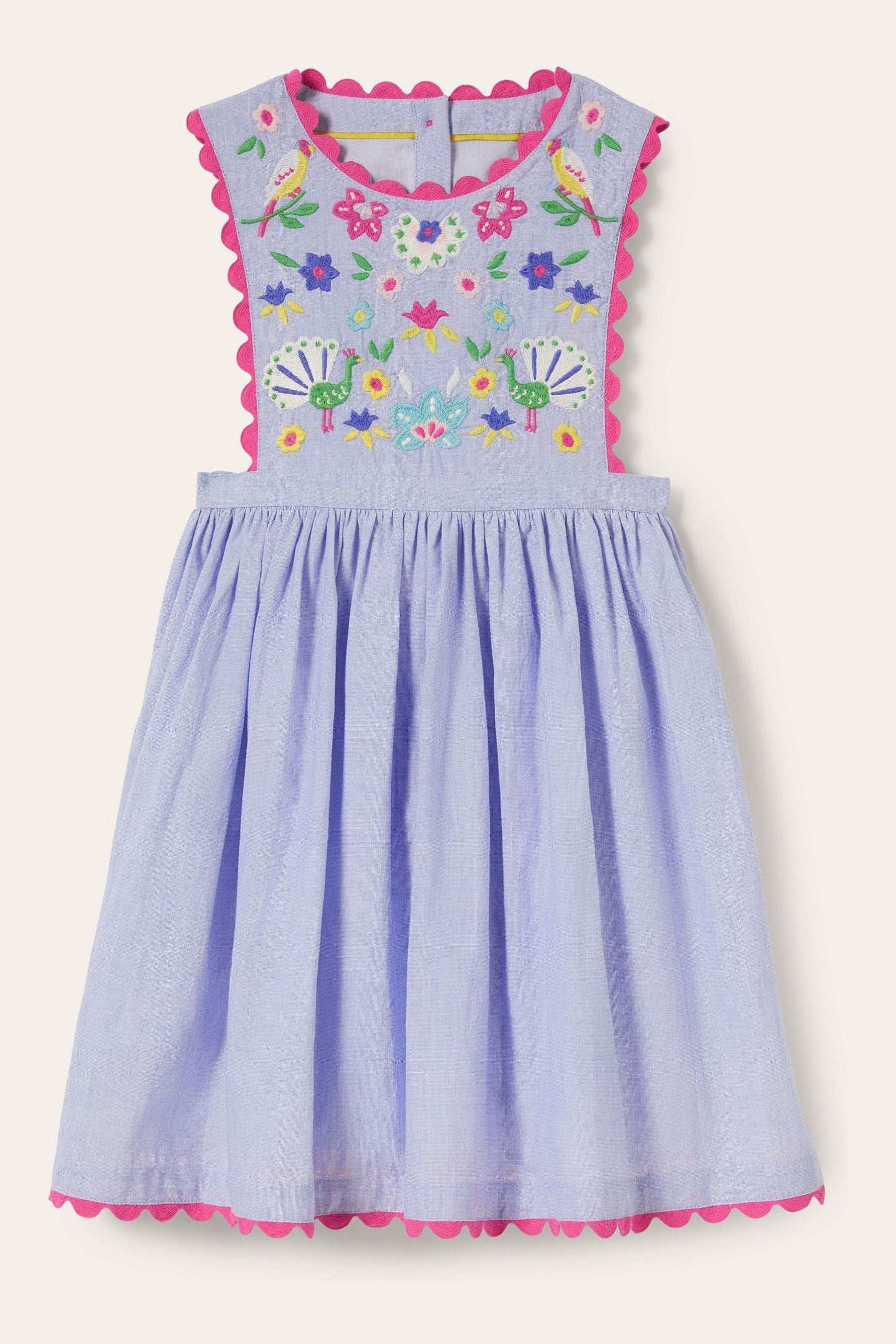 Blue Boden Blue Woven Pinafore Dress