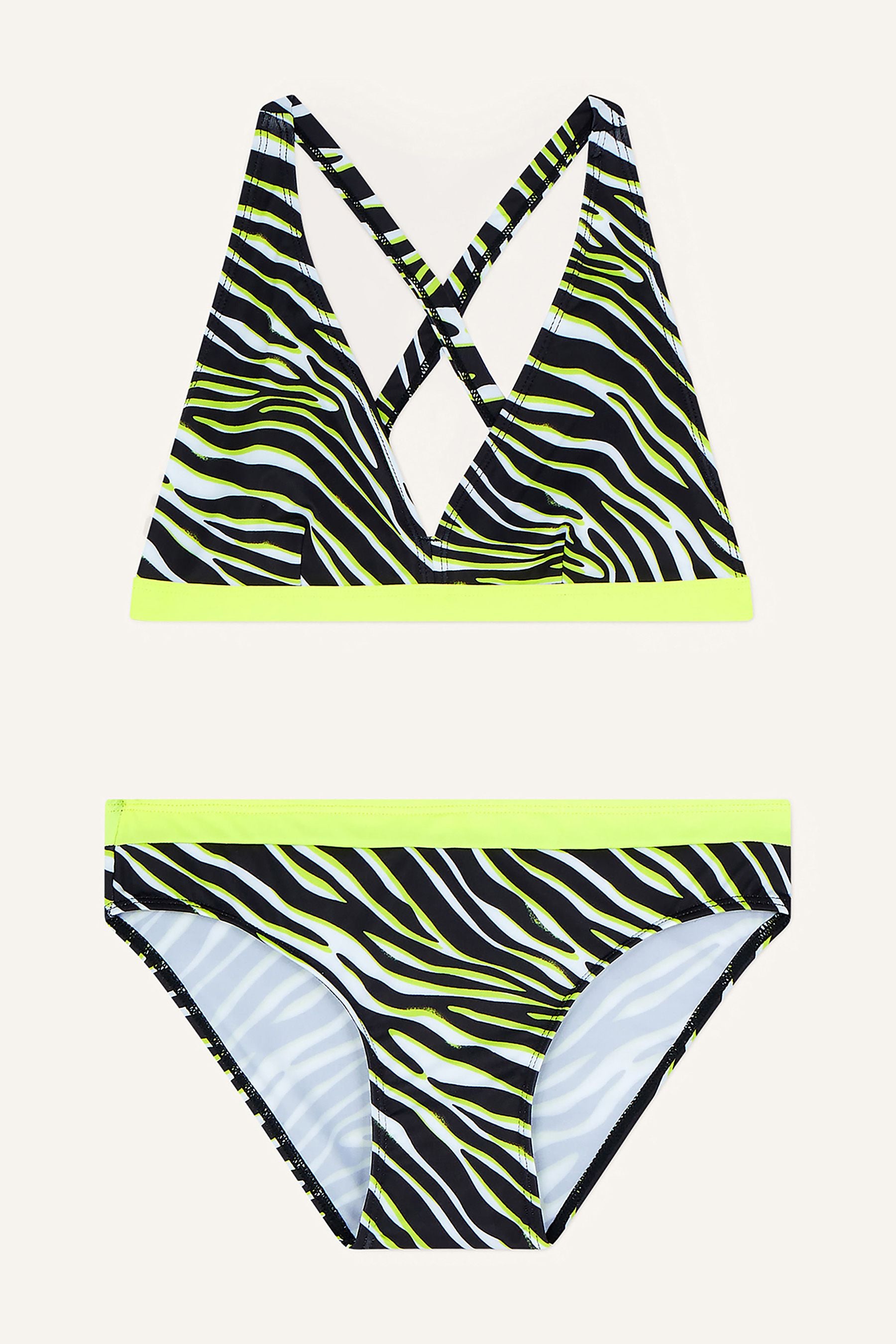 Black Monsoon Black Zebra Print Triangle Bikini