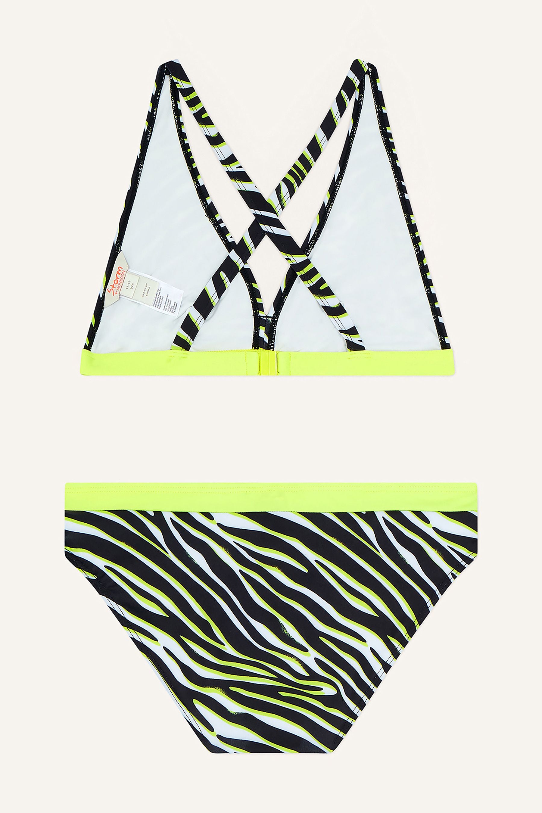 Black Monsoon Black Zebra Print Triangle Bikini