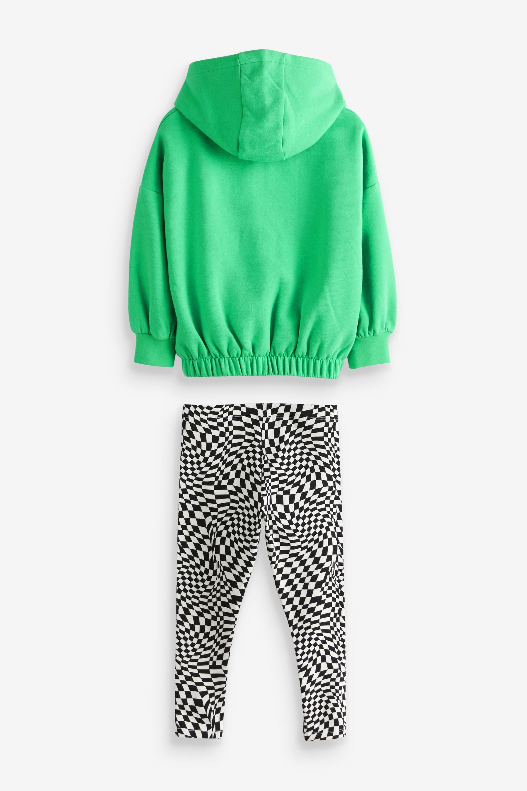 Green Skate Slogan/Illusion Print Hoodie & Leggings Set (3-16yrs)