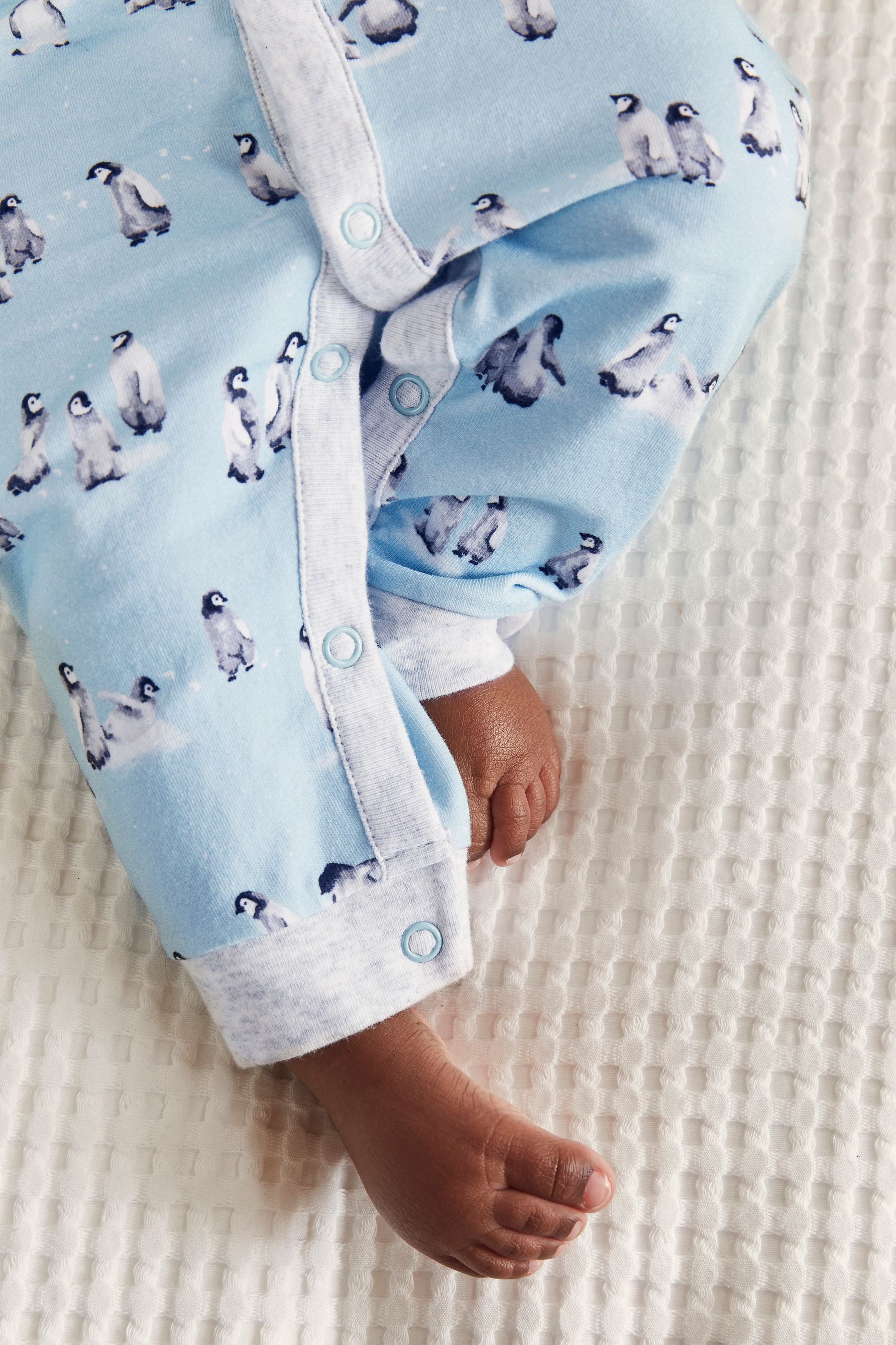 Blue FatFace Baby Crew Christmas Printed Animal Romper