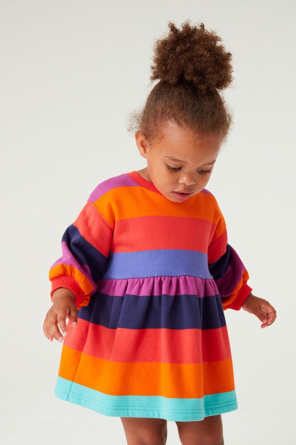 Autumn Bright Stripe Sweat Dress (3mths-7yrs)