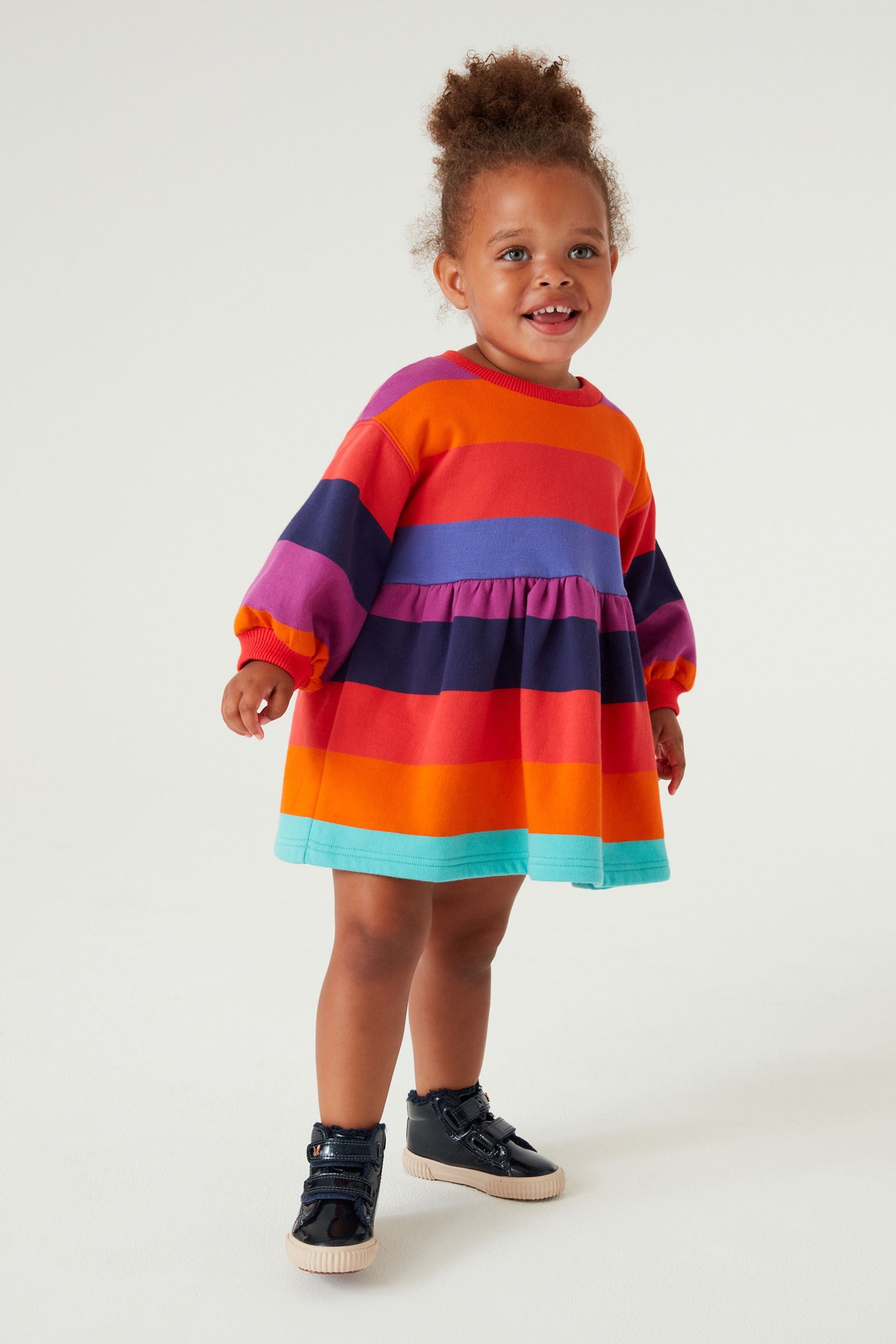 Autumn Bright Stripe Sweat Dress (3mths-7yrs)