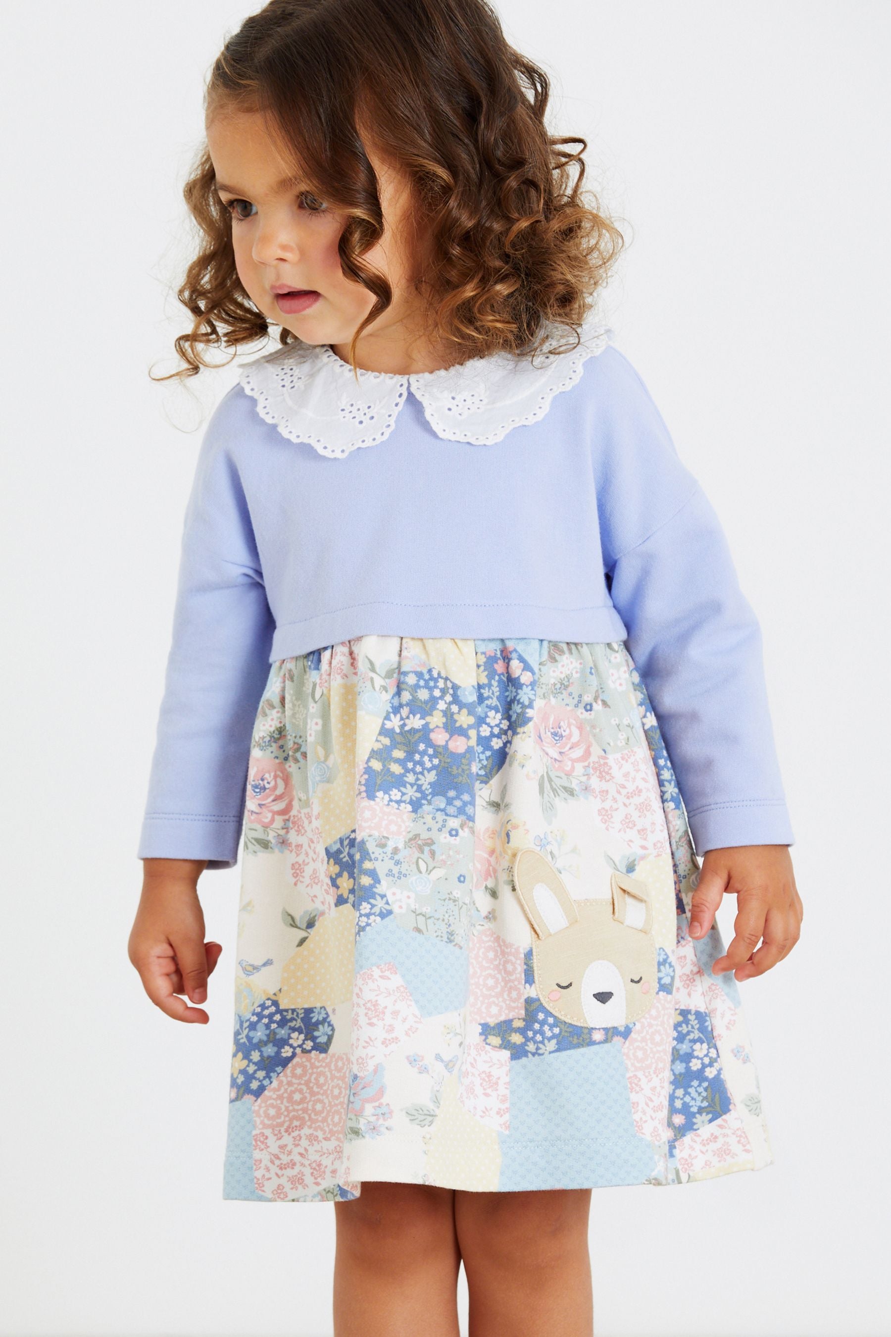 Blue Bunny Collared Pocket Dress (3mths-7yrs)