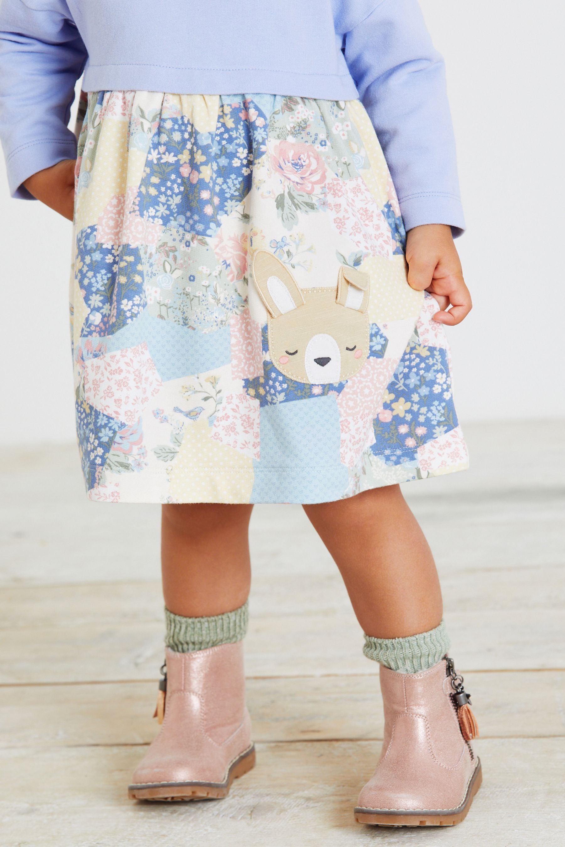 Blue Bunny Collared Pocket Dress (3mths-7yrs)