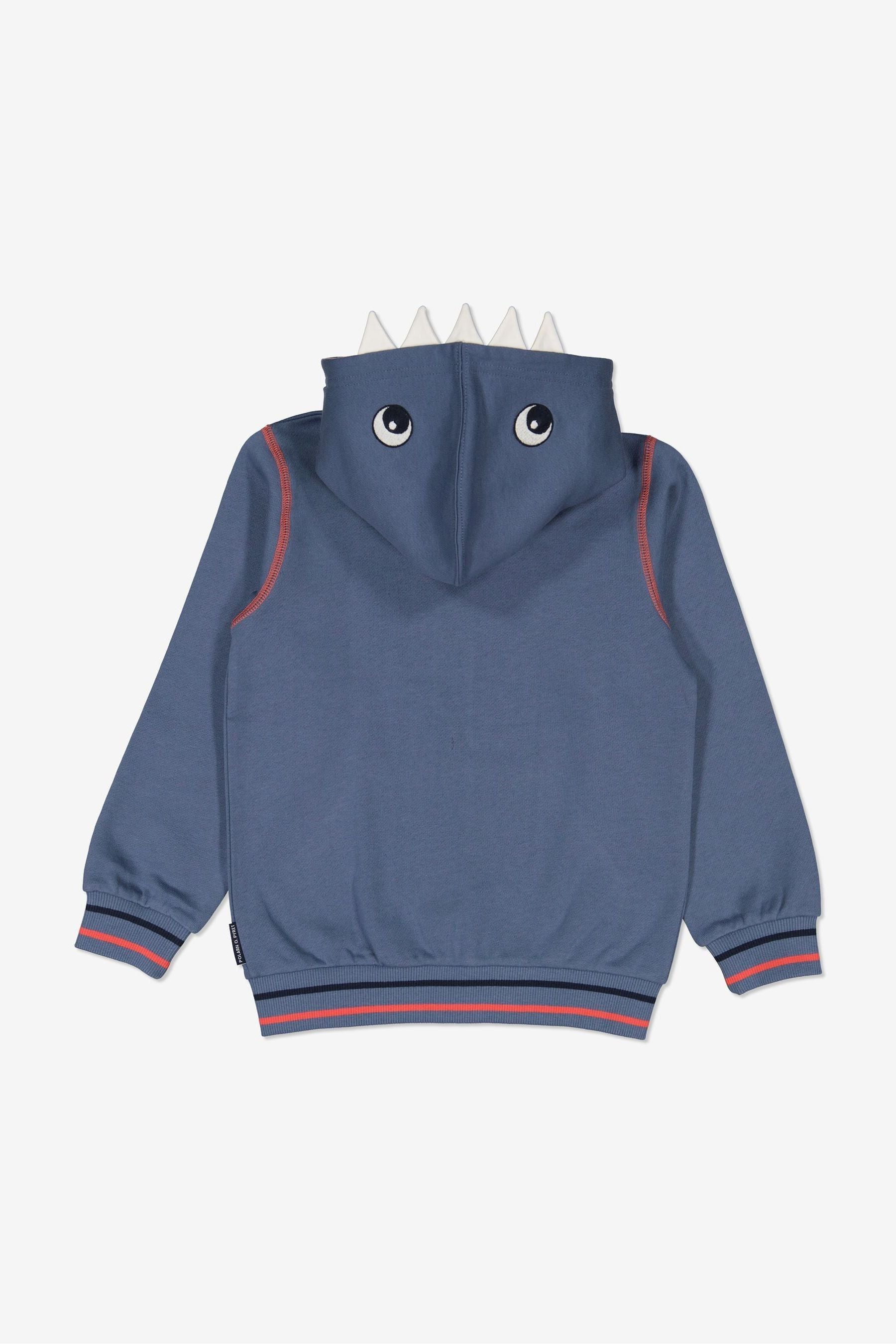 Polarn O. Pyret Blue Organic Cotton Shark Hoodie