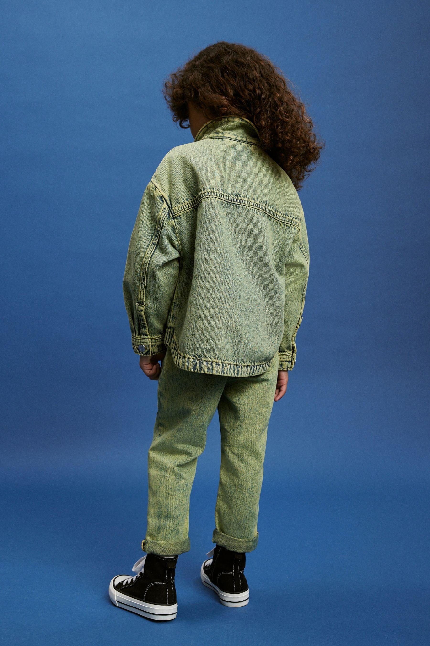 Blue/Yellow Acid Wash Denim Shacket (3-16yrs)