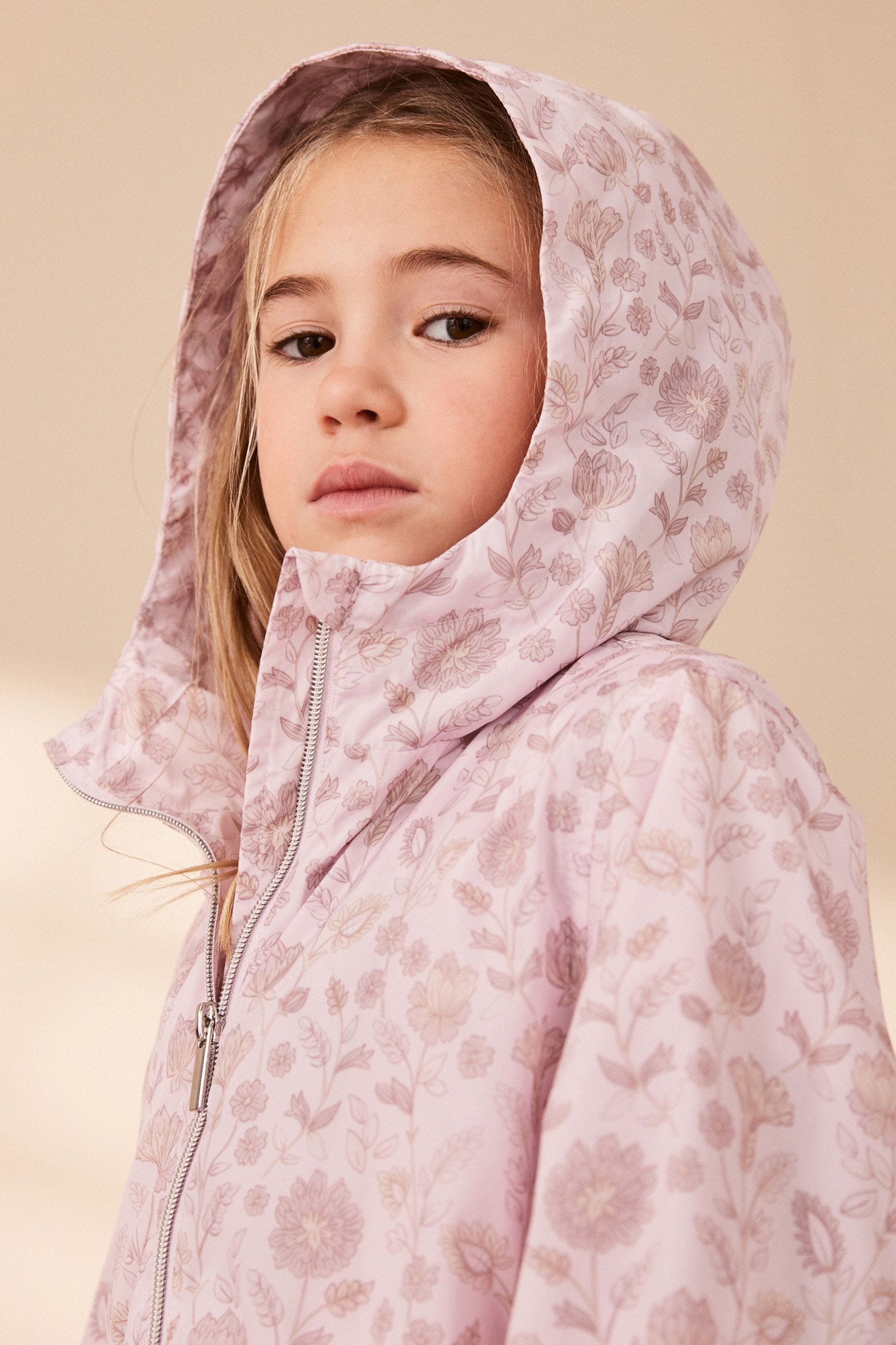 Pink Floral Shower Resistant Cagoule (3-16yrs)