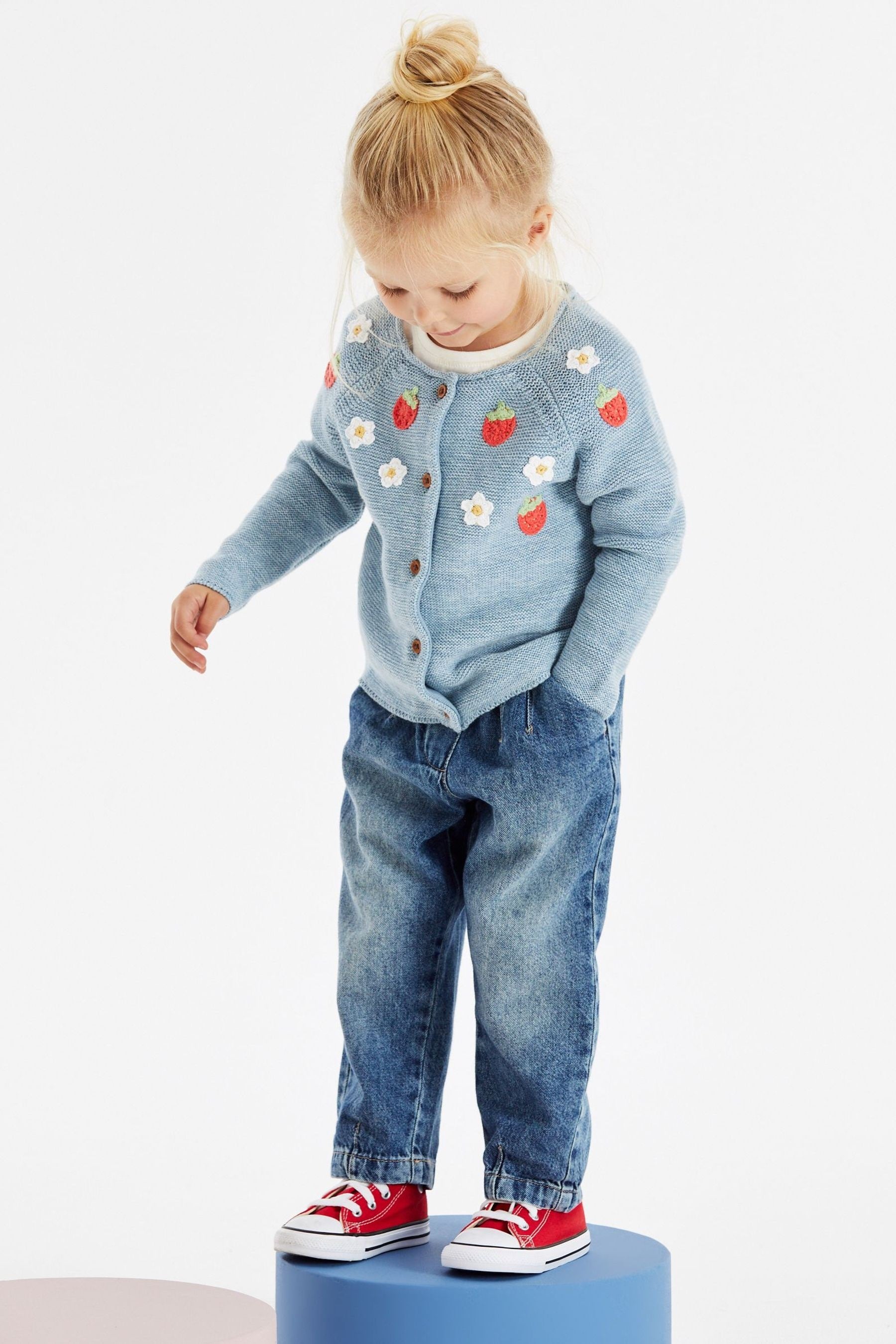 Denim Strawberry Cardigan (3mths-7yrs)