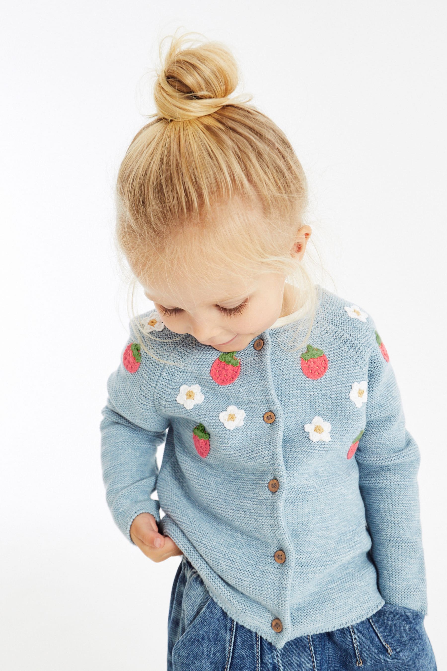 Denim Strawberry Cardigan (3mths-7yrs)