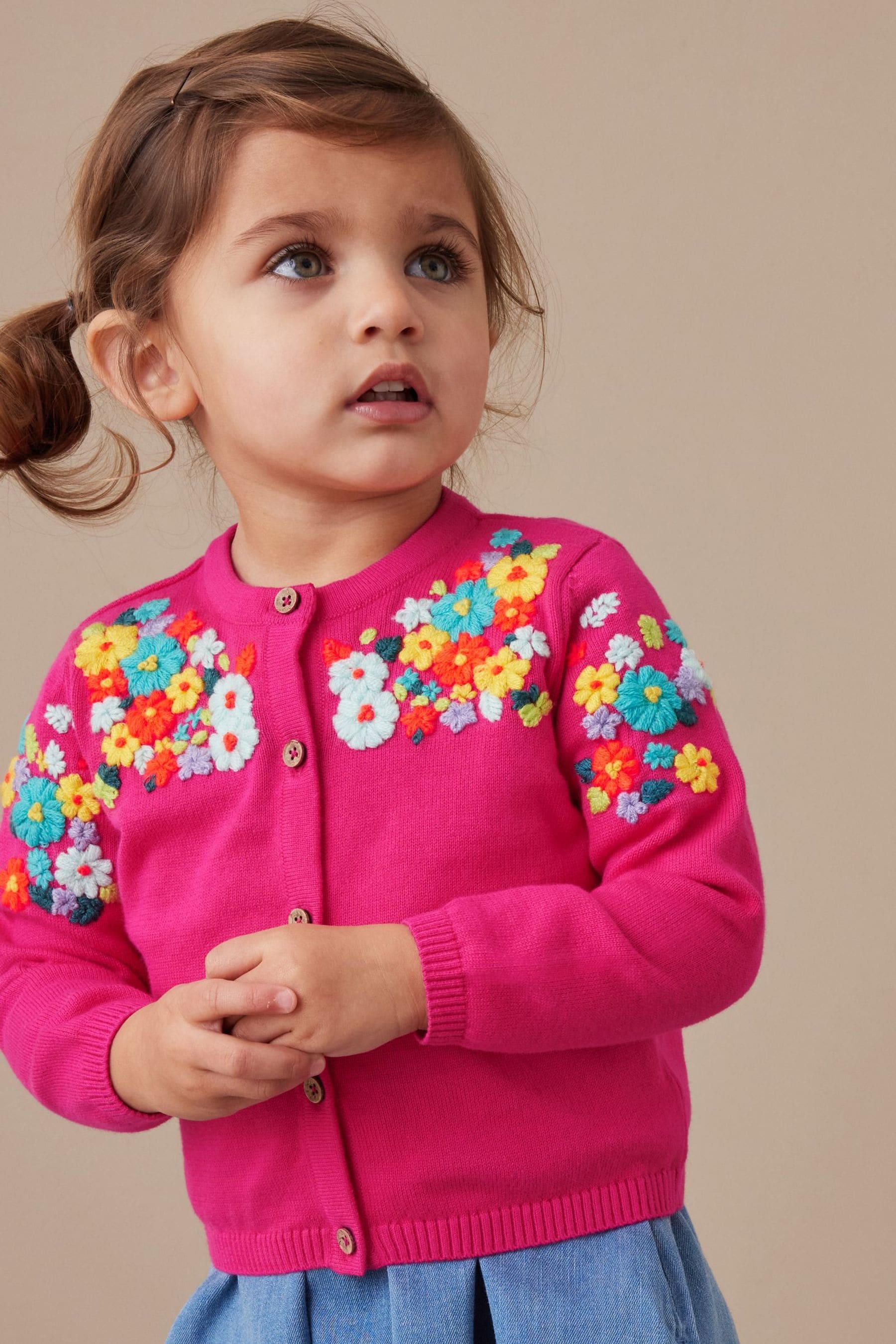 Pink Floral Embroidered Cardigan (3mths-7yrs)