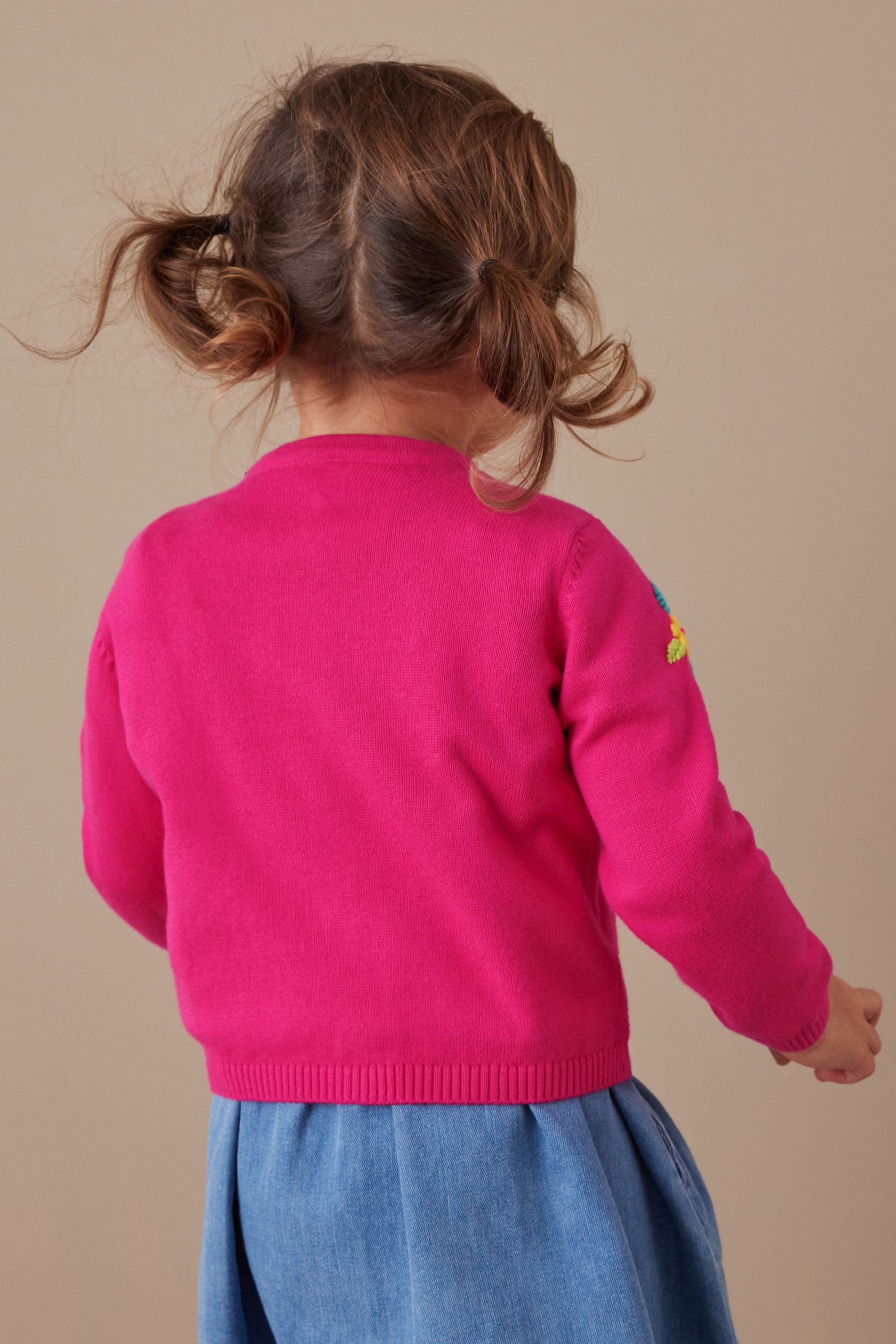 Pink Floral Embroidered Cardigan (3mths-7yrs)