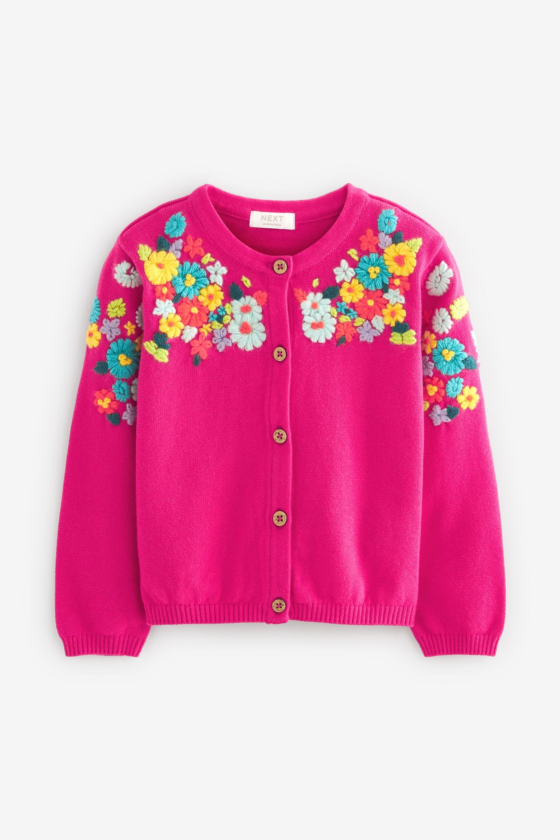 Pink Floral Embroidered Cardigan (3mths-7yrs)