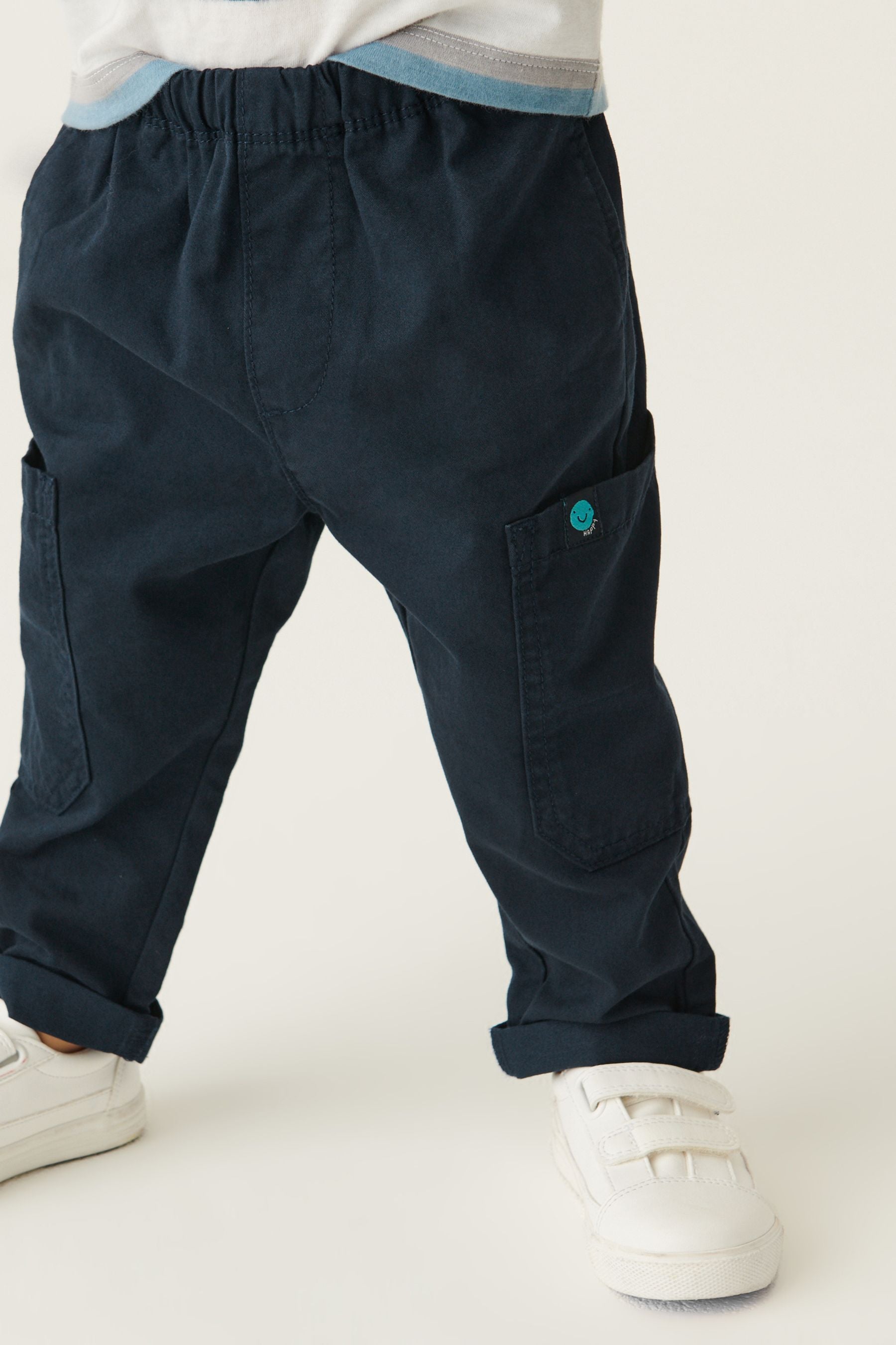 Navy Blue Side Pocket Pull-On Trousers (3mths-7yrs)