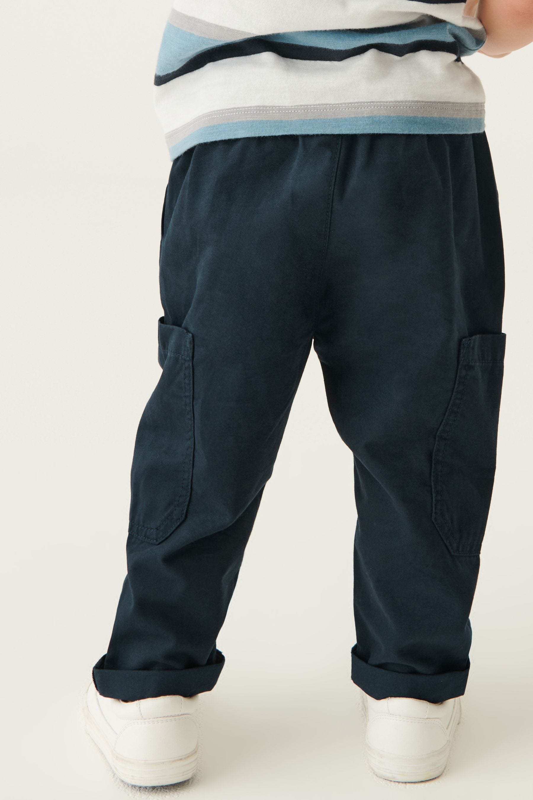 Navy Blue Side Pocket Pull-On Trousers (3mths-7yrs)