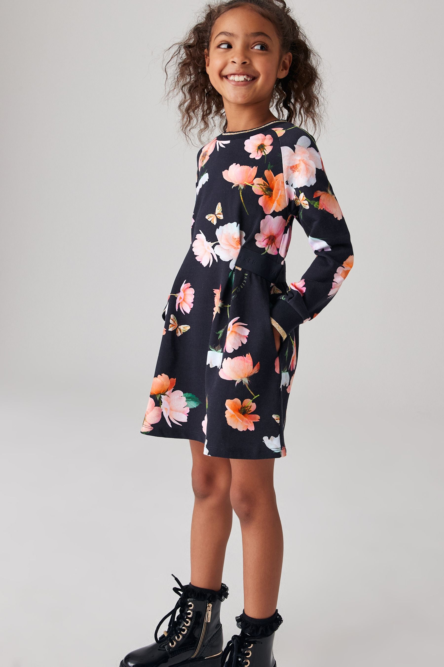 Navy Baker by Ted Baker Floral Sweat Dress