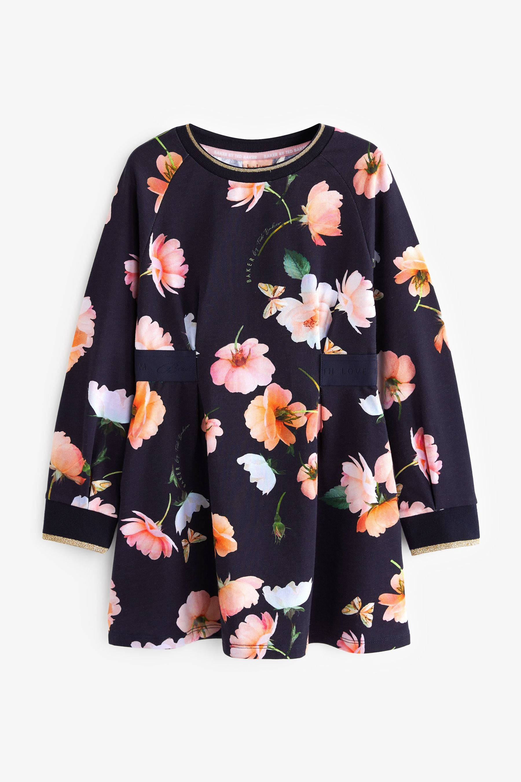 Navy Baker by Ted Baker Floral Sweat Dress