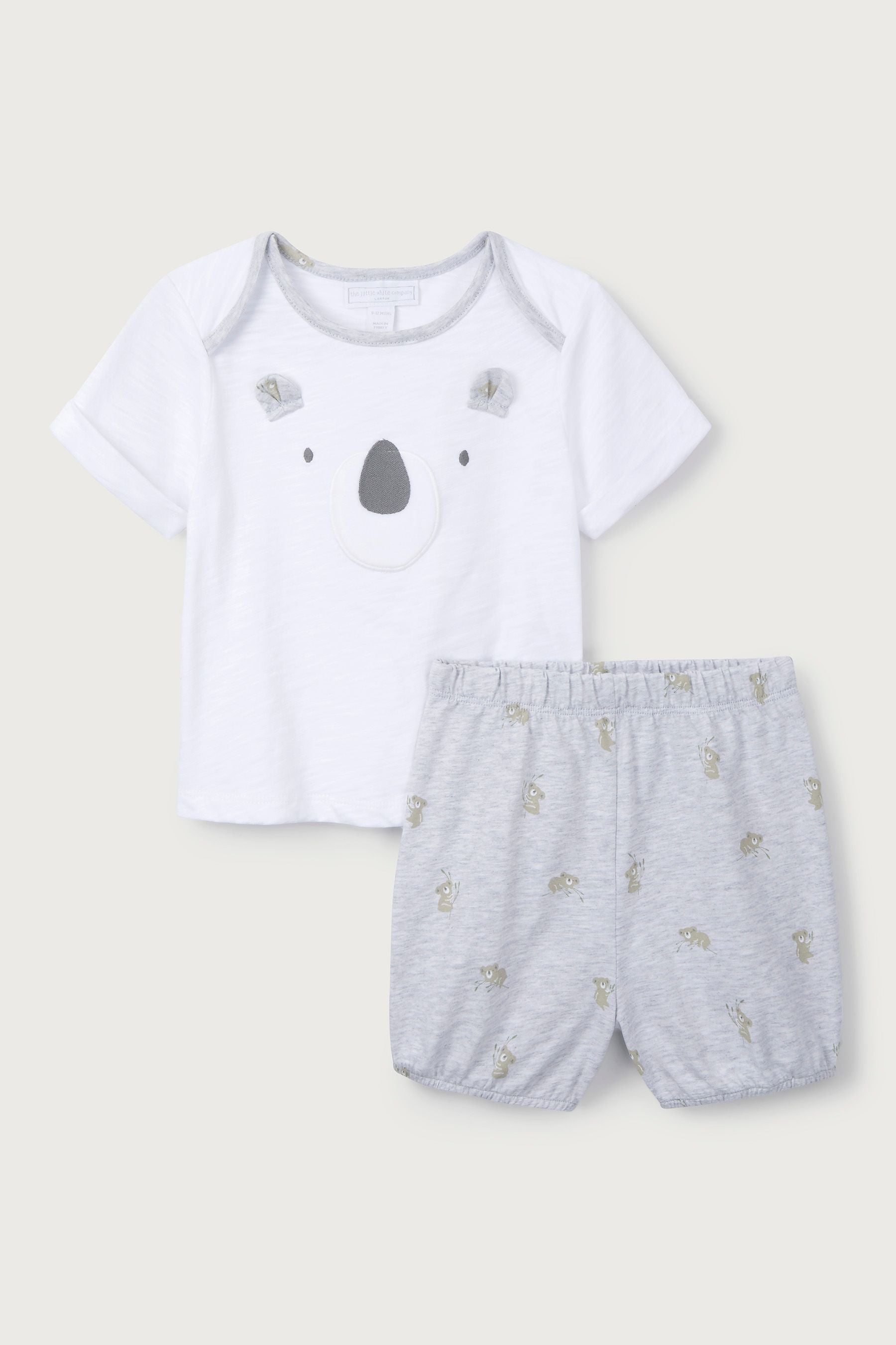 The White Company Grey Koala T-Shirt And Shorts Set